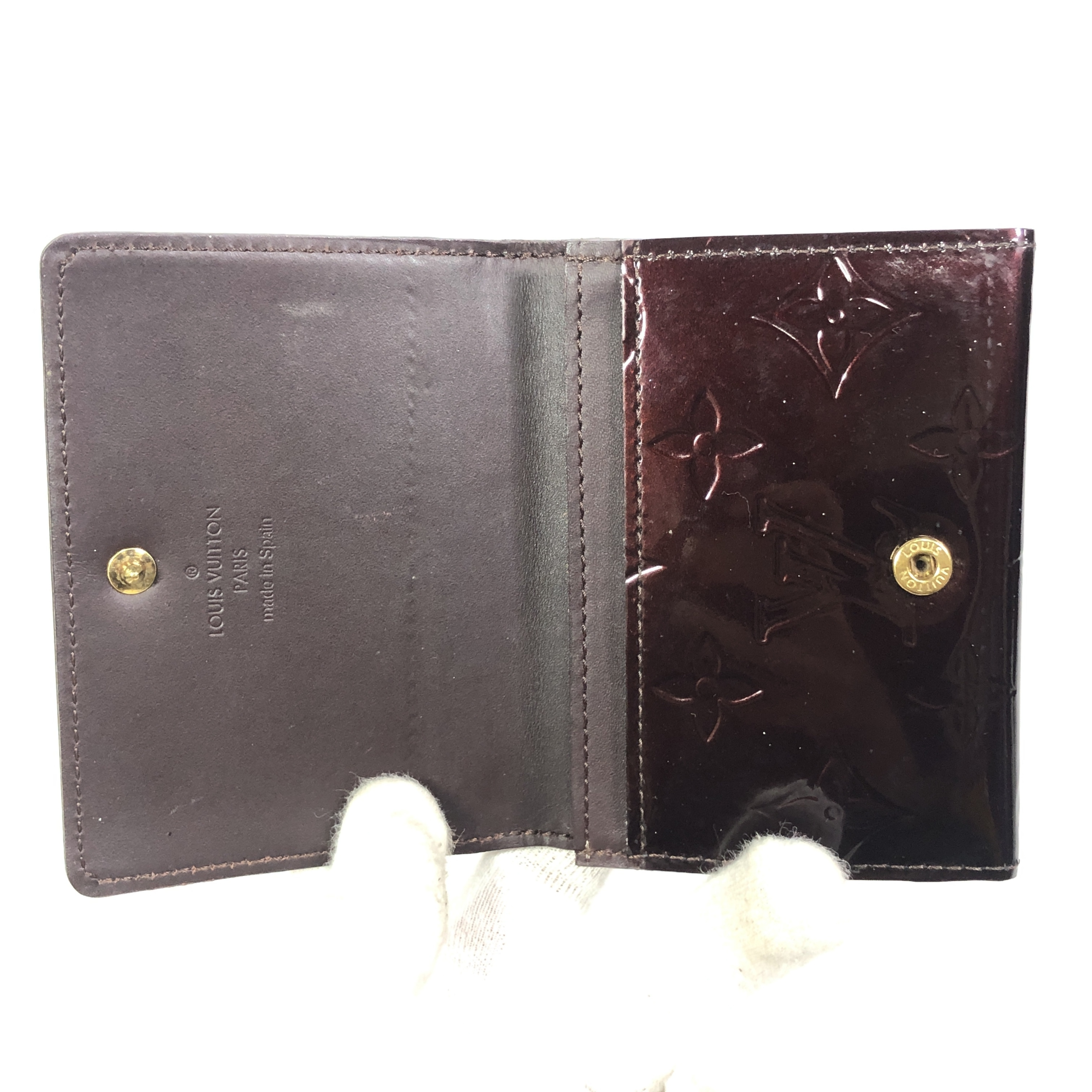 Monogram Vernis Enveloppe Carte de Visite Card Case M91409 Amarante CA4009 Business Card Holder Pass Case Card Case — view 8