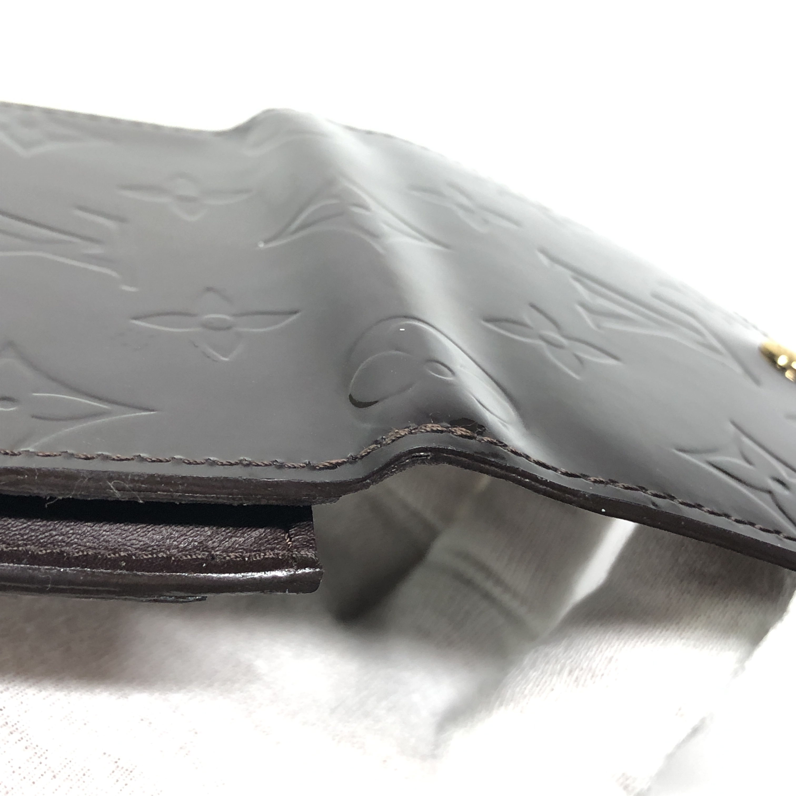Monogram Vernis Enveloppe Carte de Visite Card Case M91409 Amarante CA4009 Business Card Holder Pass Case Card Case — view 10