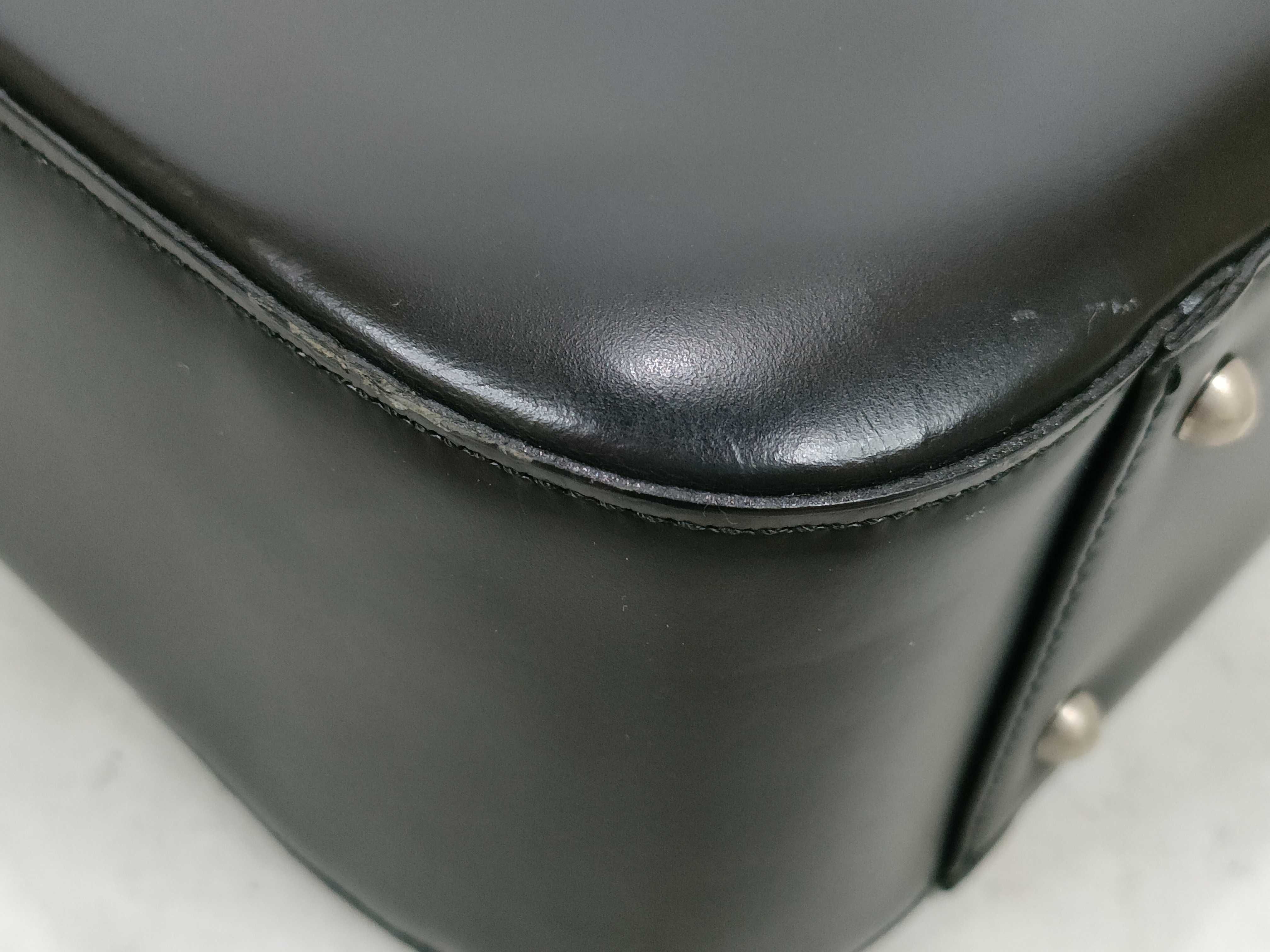Leather Nova Check Handbag, Black — view 7