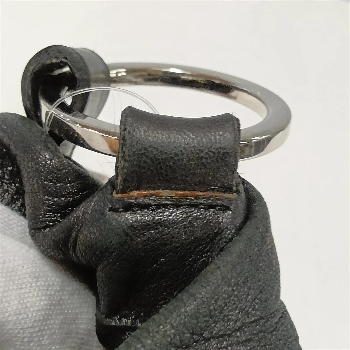 Leather Shoulder Bag, Black — view 14