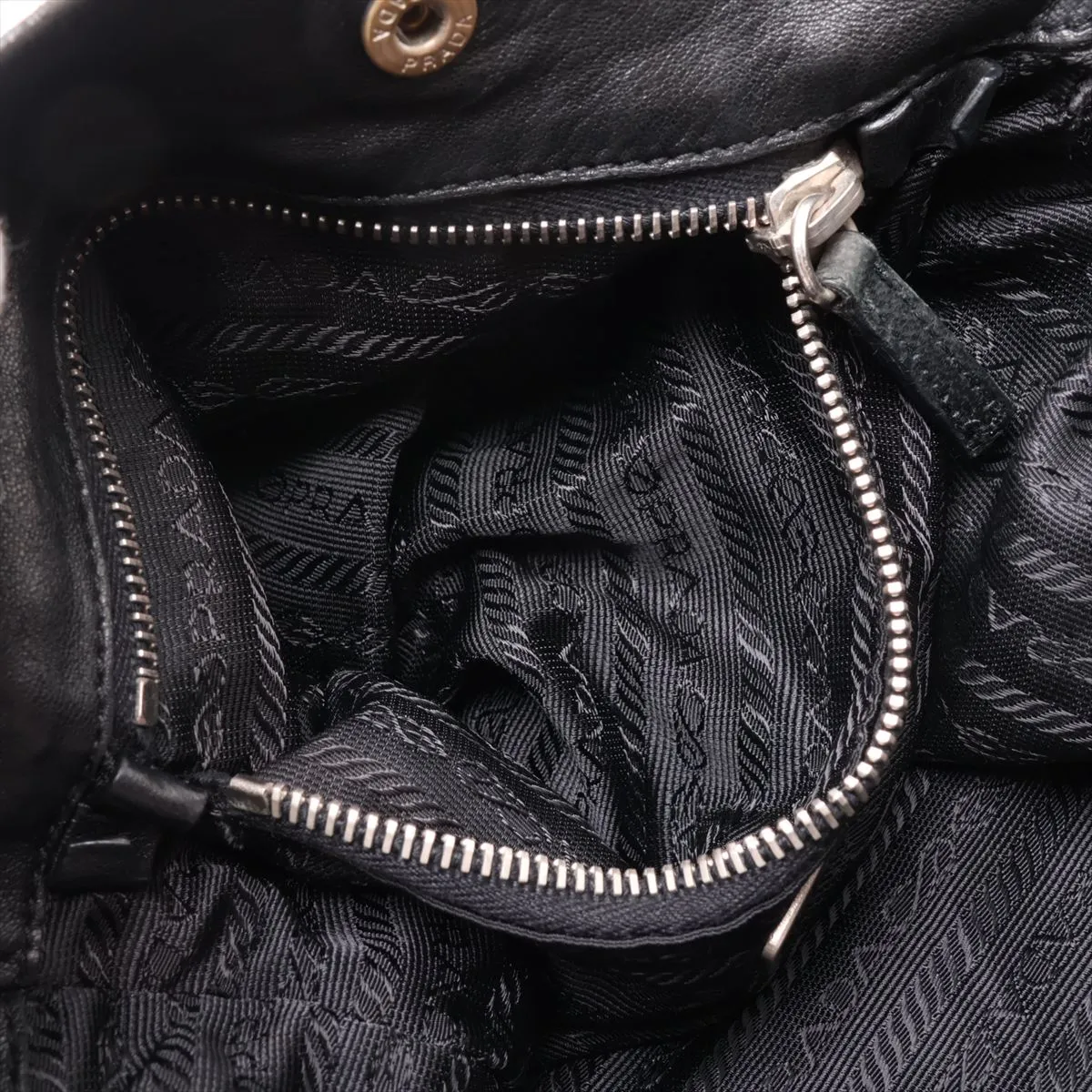 Leather Shoulder Bag, Black — view 7