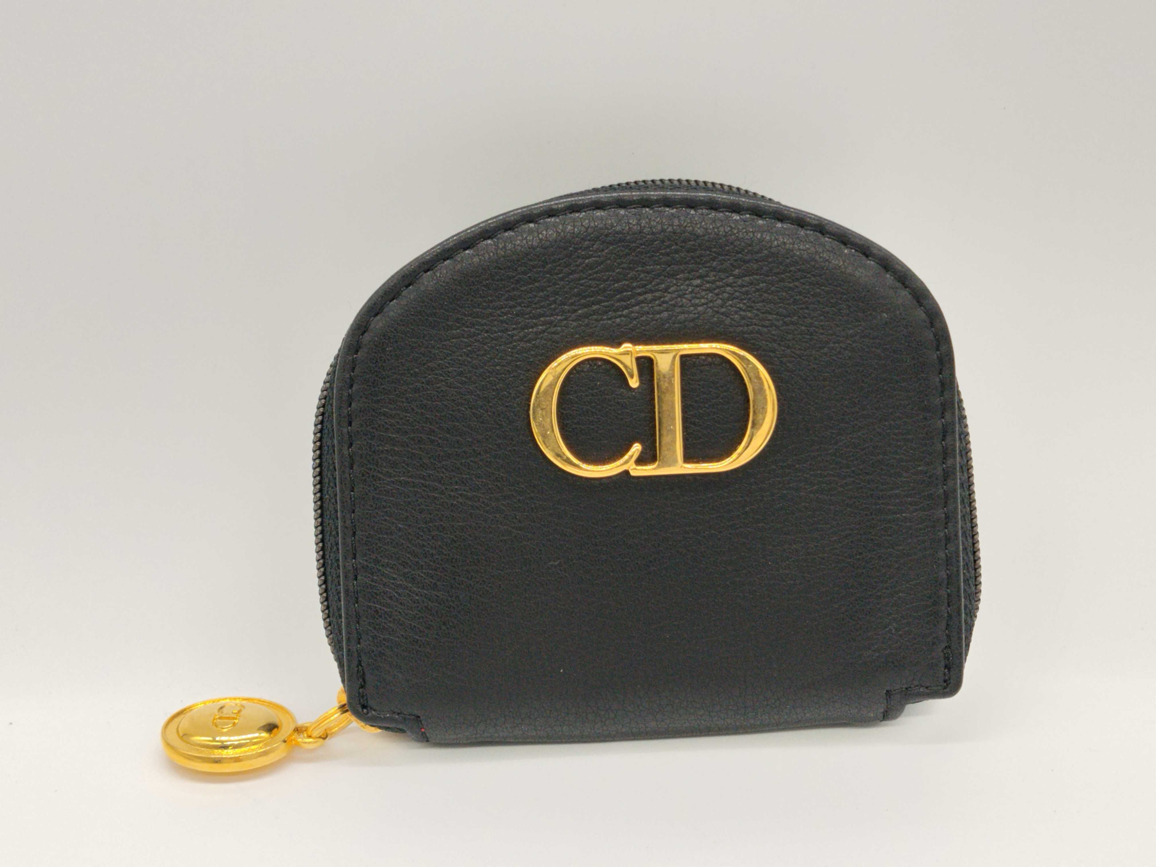 CD Logo Leather Coin Case