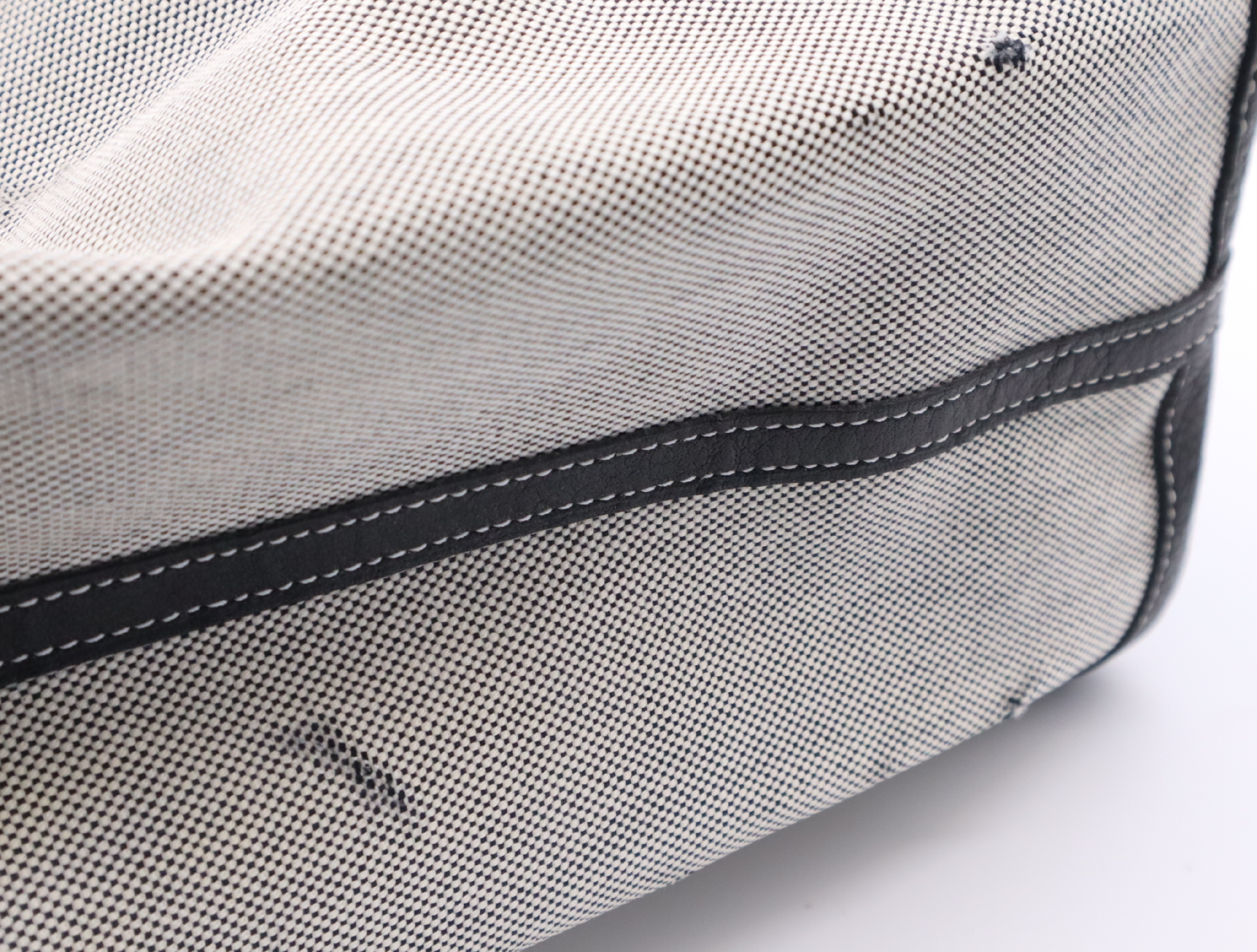 Leather Toile H Garden Party MM Black White Q Stamp 2013 Tote Bag — view 14