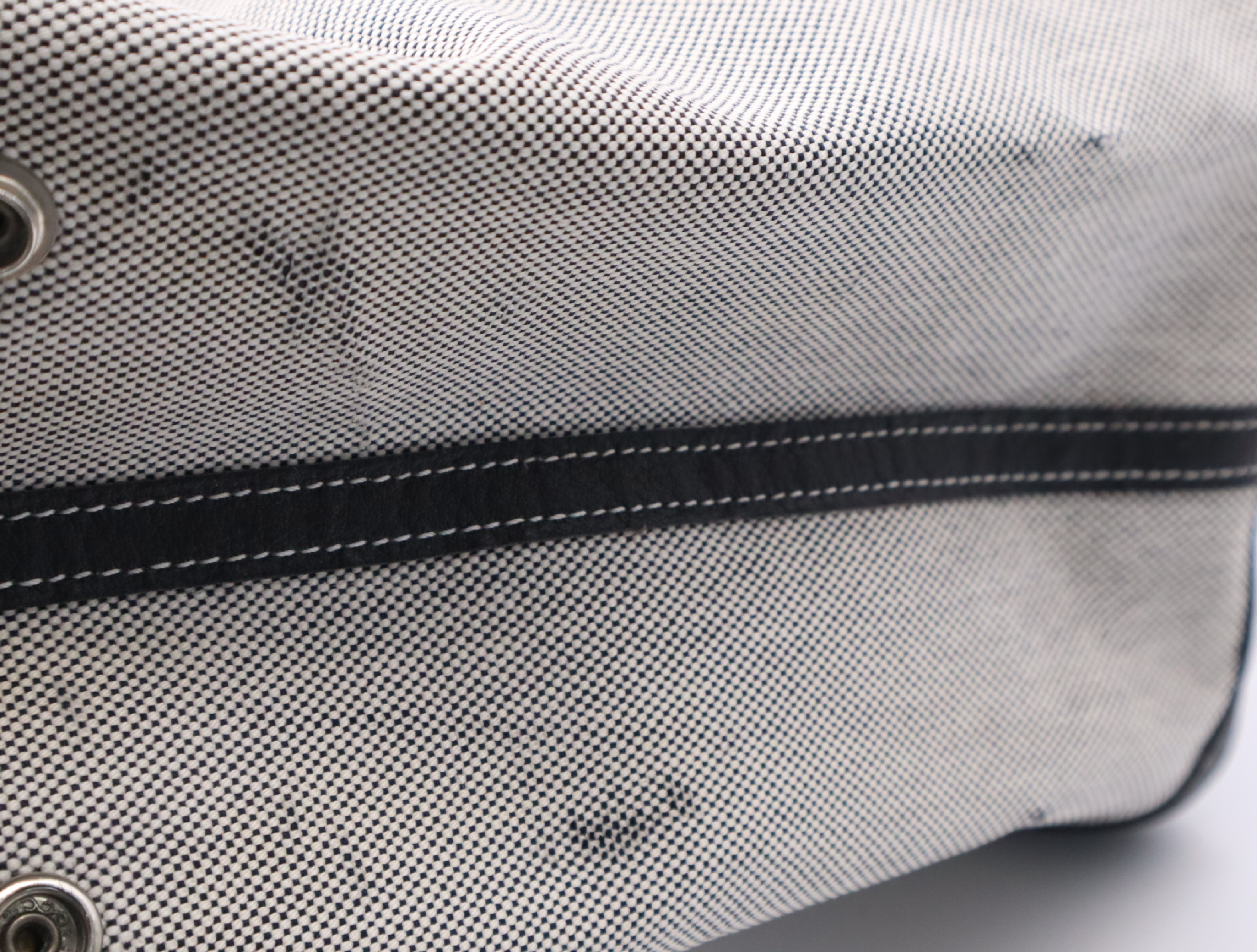 Leather Toile H Garden Party MM Black White Q Stamp 2013 Tote Bag — view 15