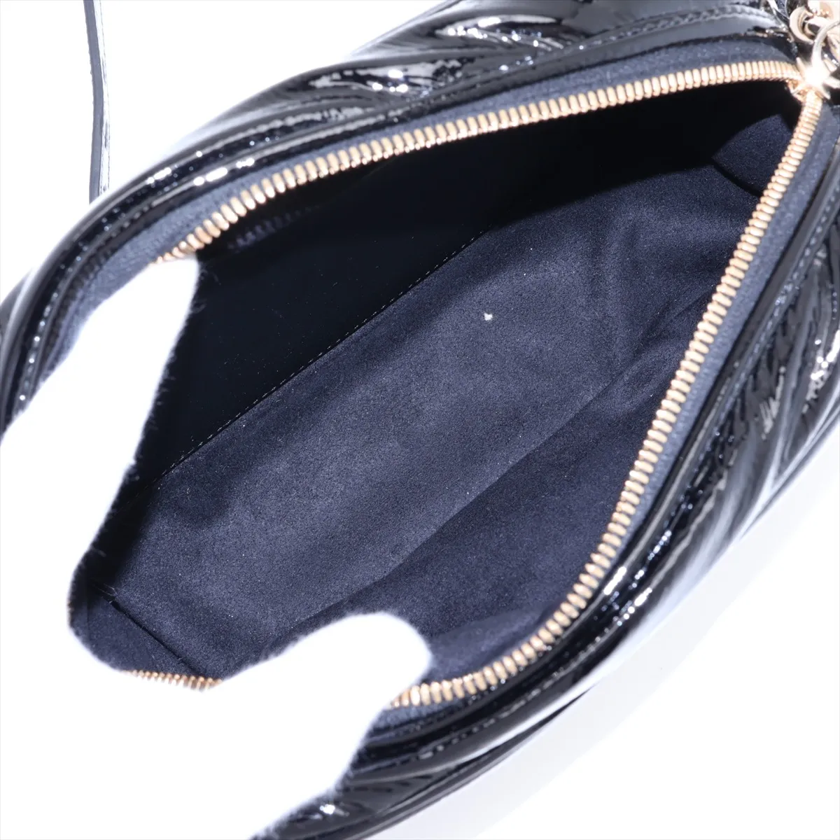 GG Marmont Patent Leather Chain Shoulder Bag, Black 802448 — view 6