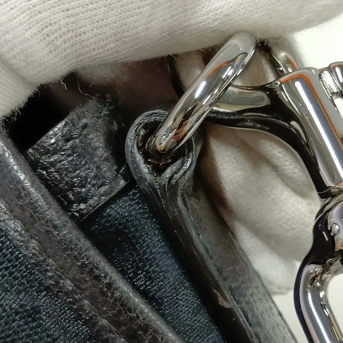 GG Canvas x Leather Shoulder Bag Black 180686 — view 11