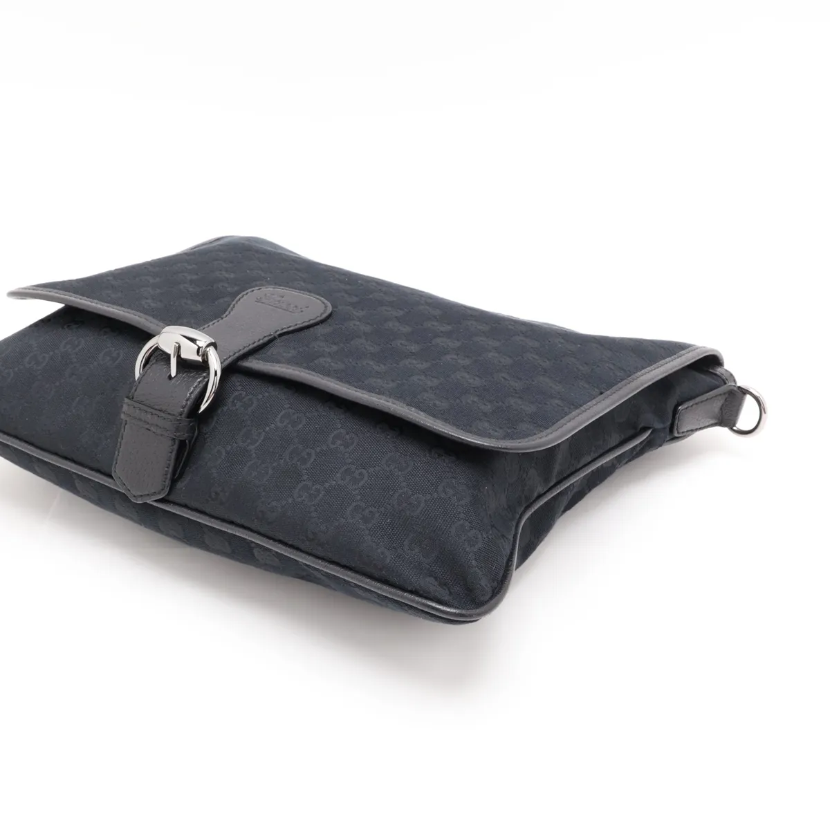 GG Canvas x Leather Shoulder Bag Black 180686 — view 3