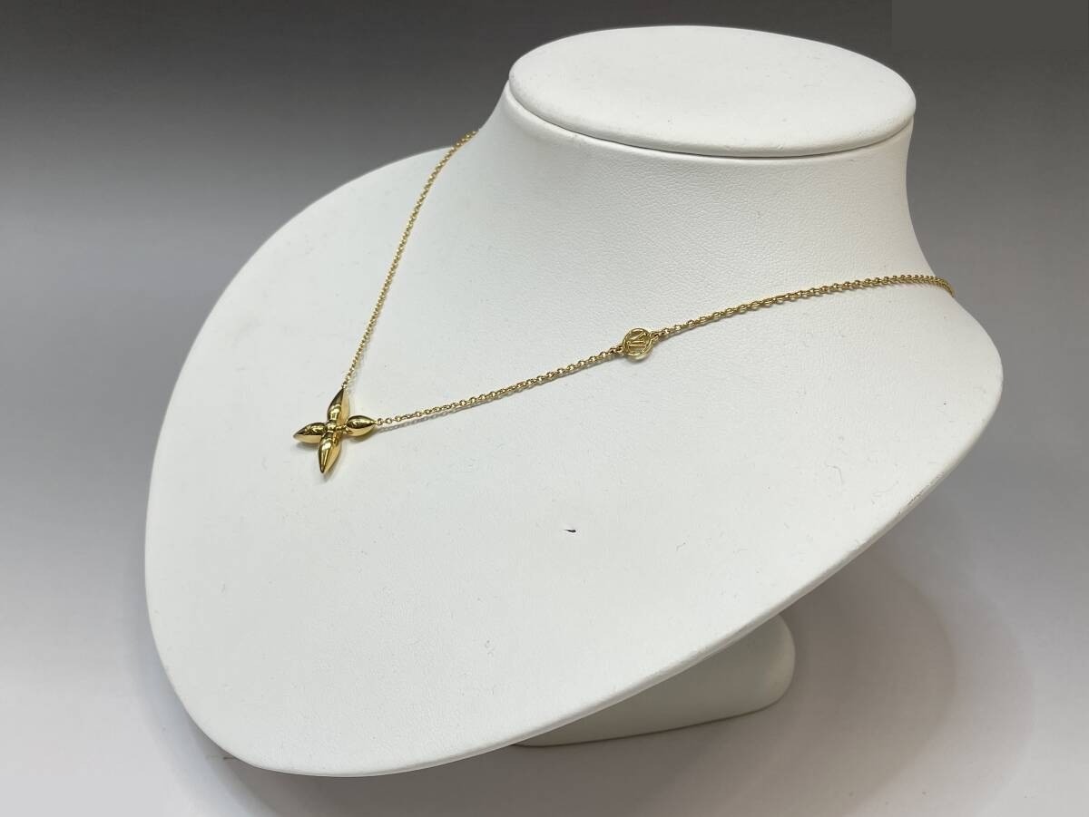 Collier Louisette Flower Charm Necklace, Gold, Weight: 7.14g — view 2