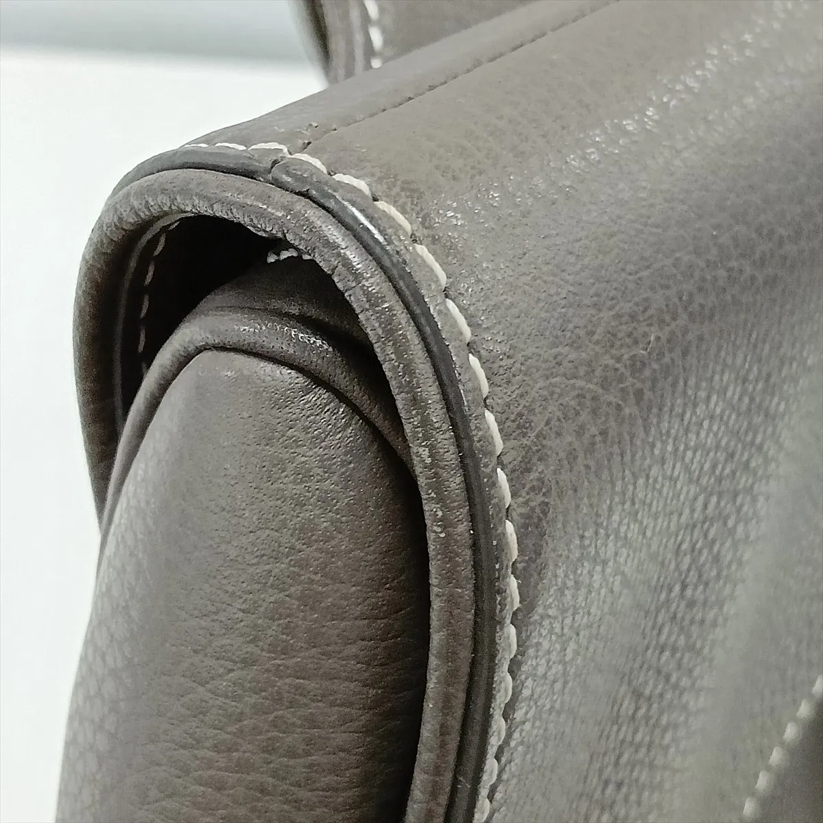 Saddle Leather Body Bag, Gray — view 8