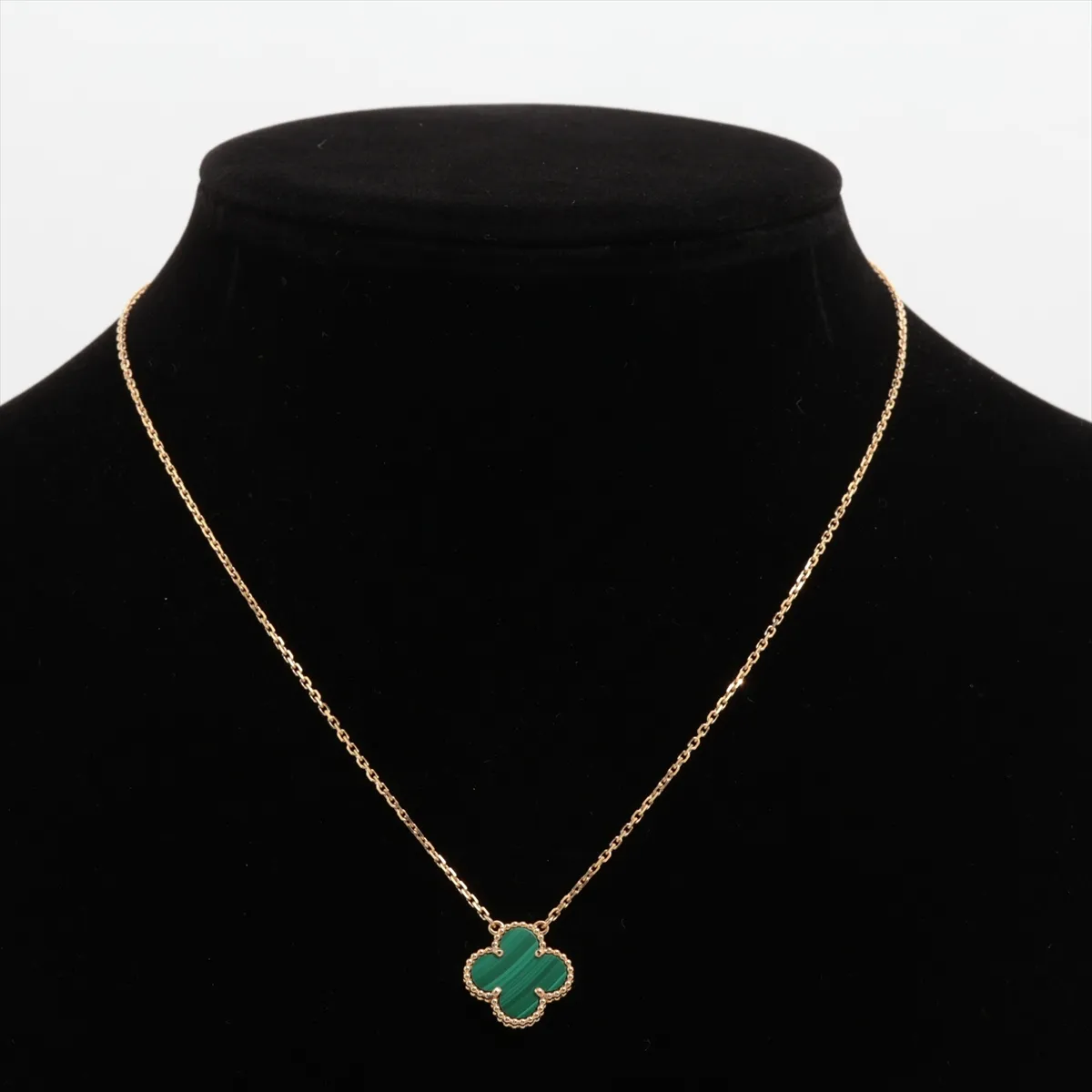 Vintage Alhambra Malachite Necklace, 750 (Yellow Gold), 5.4g, JA237226. Hallmark — view 5