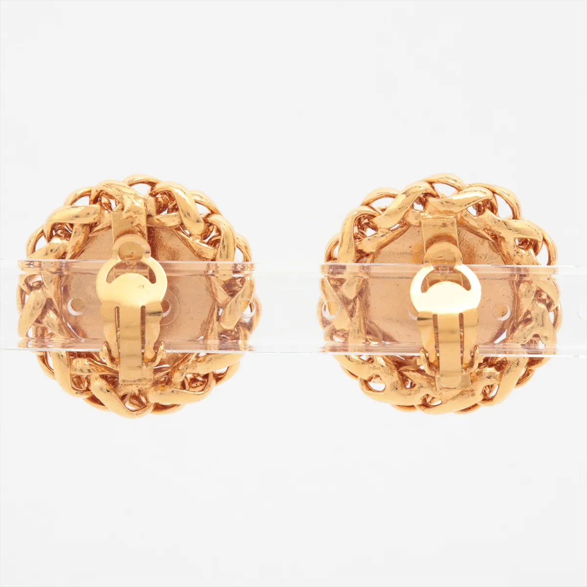 Coco Mark Earrings (Pair) GP Gold. Shows signs of wear, — view 2