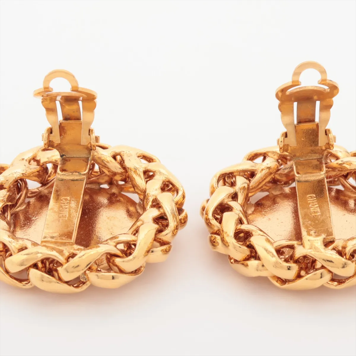 Coco Mark Earrings (Pair) GP Gold. Shows signs of wear, — view 4