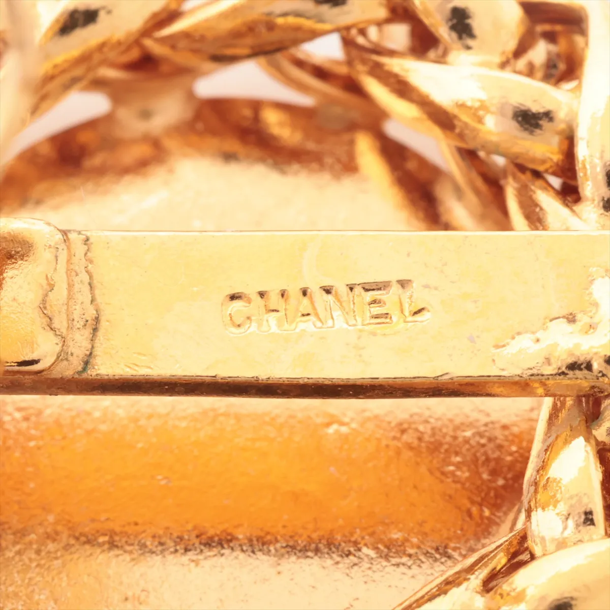 Coco Mark Earrings (Pair) GP Gold. Shows signs of wear, — view 5