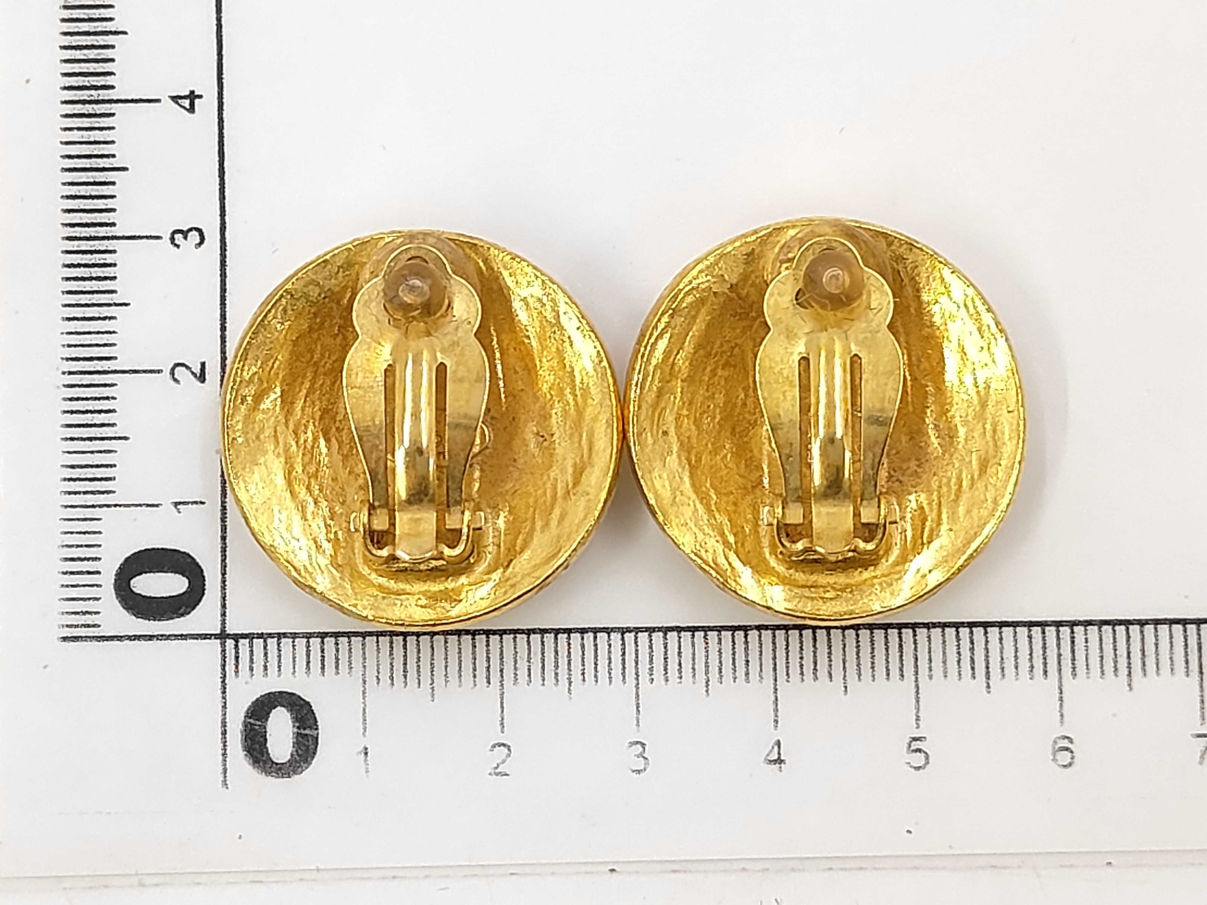 GP Coco Mark Round Vintage Gold Earrings with Box — view 2