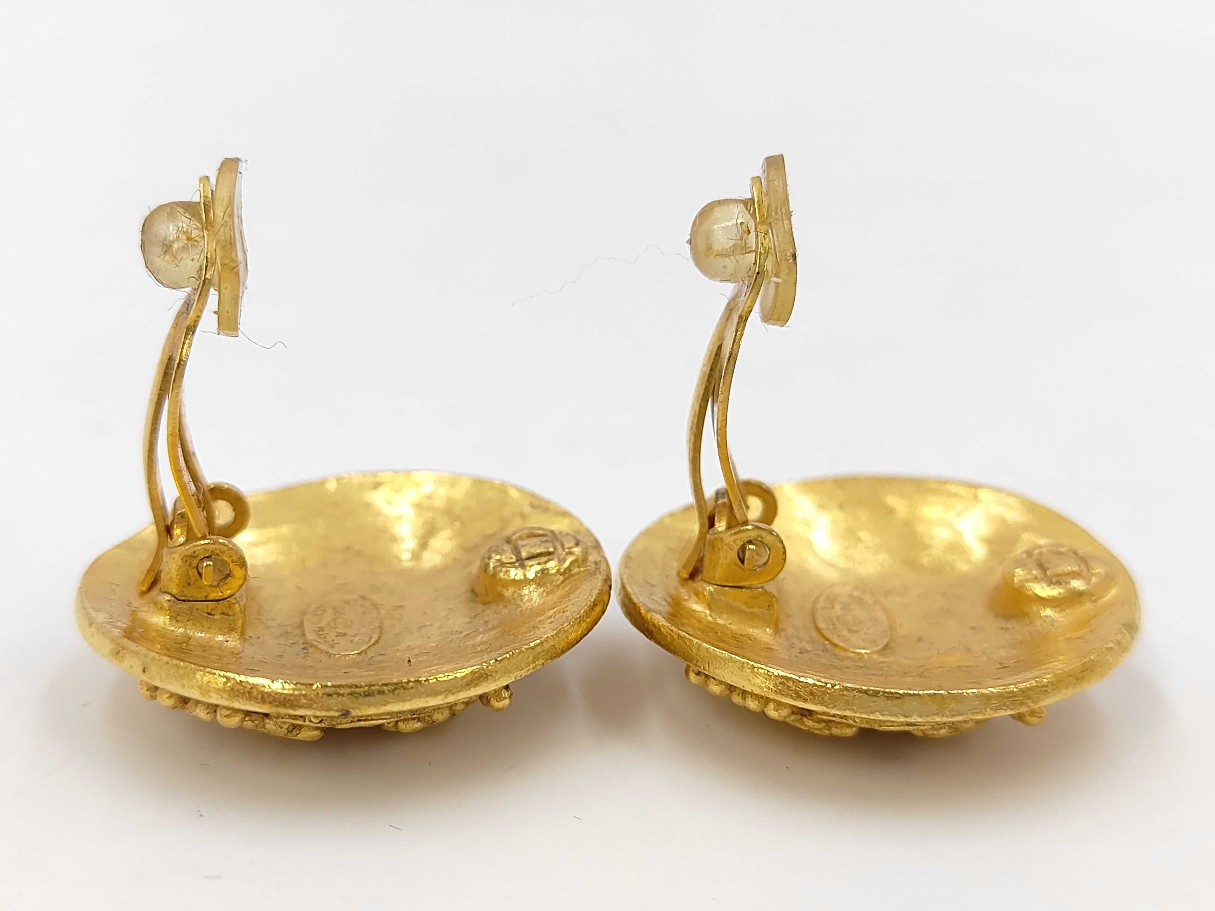 GP Coco Mark Round Vintage Gold Earrings with Box — view 5