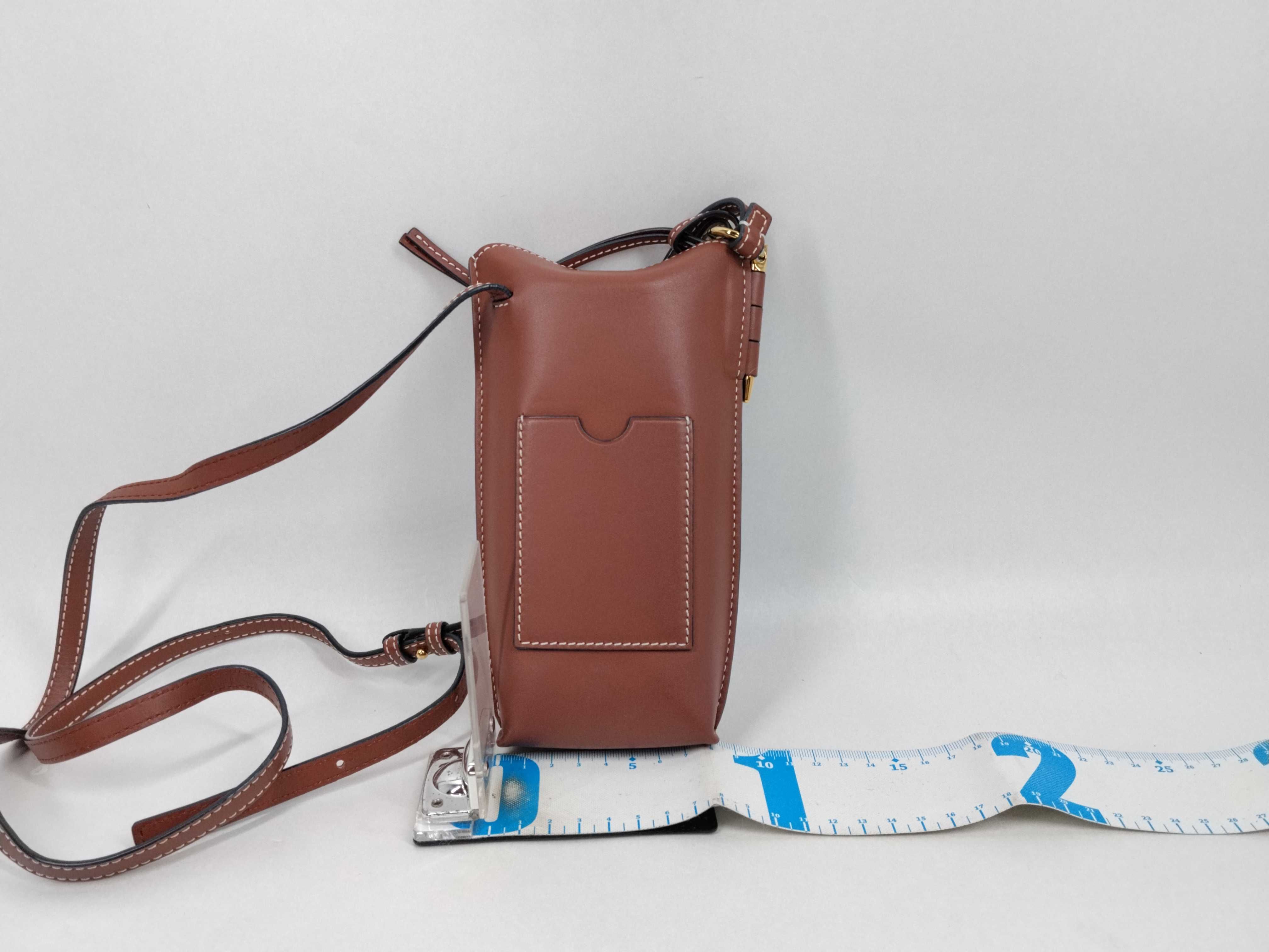 Gate Pocket Leather Shoulder Bag, Brown — view 2