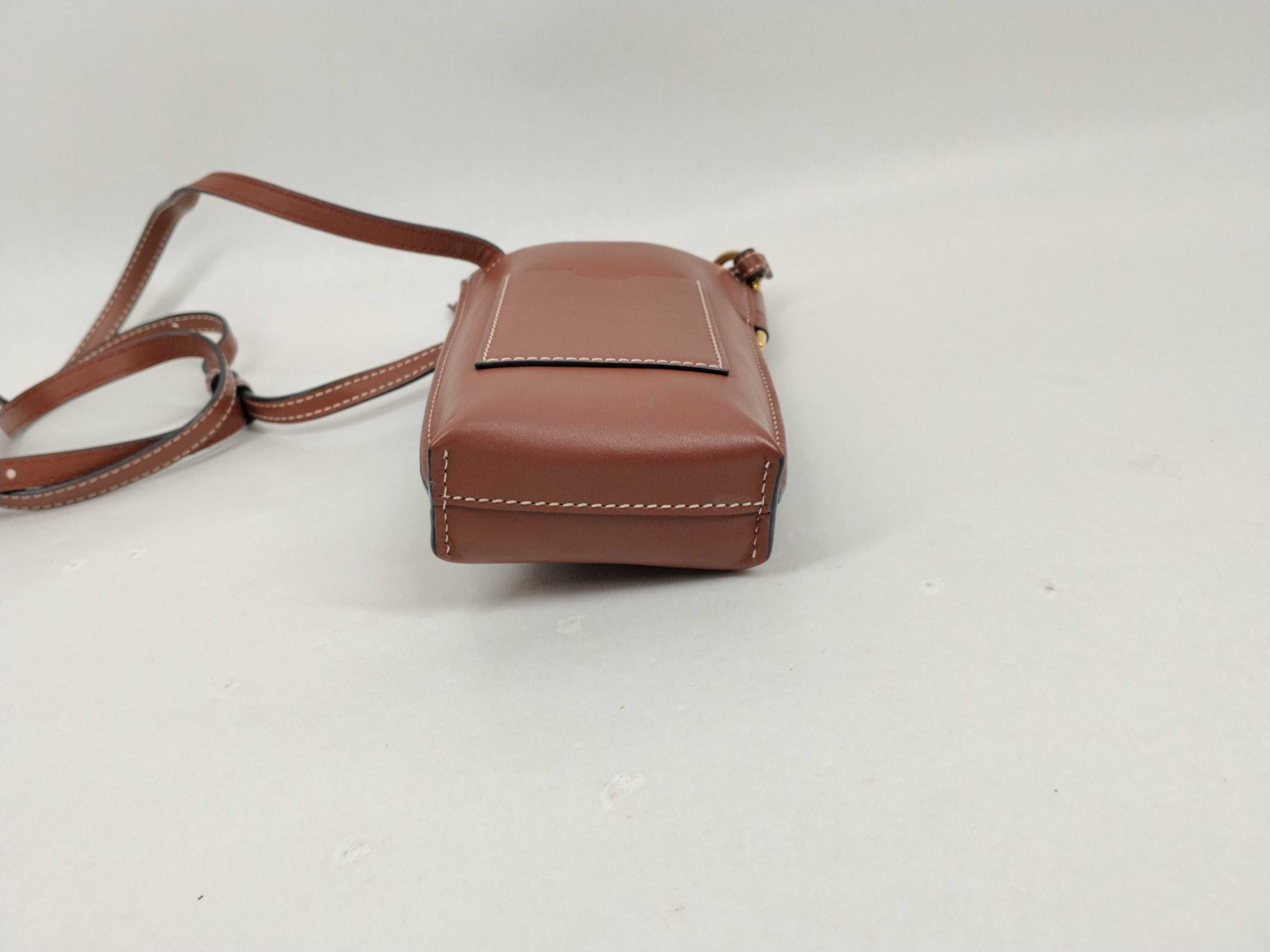 Gate Pocket Leather Shoulder Bag, Brown — view 3