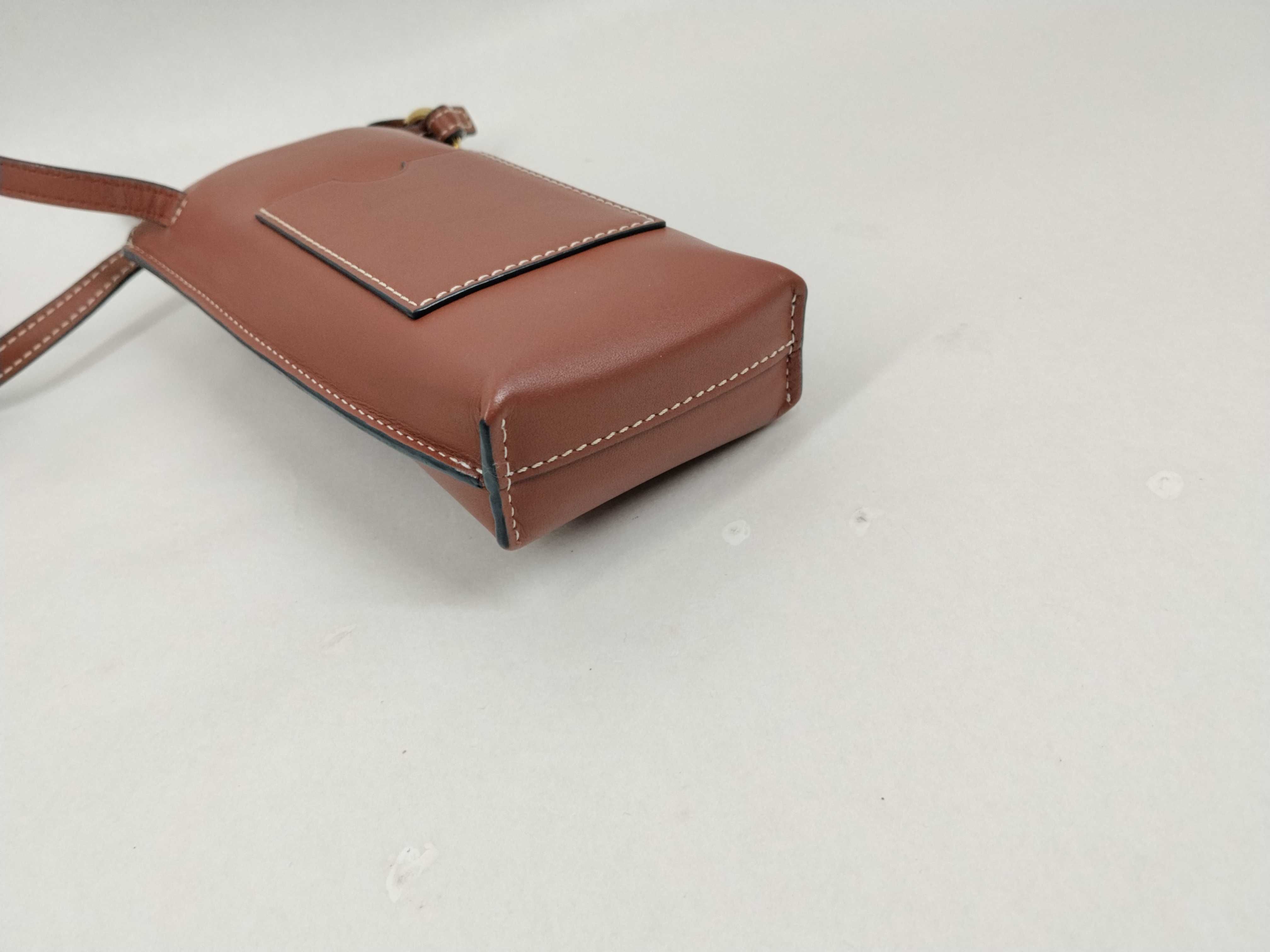 Gate Pocket Leather Shoulder Bag, Brown — view 4