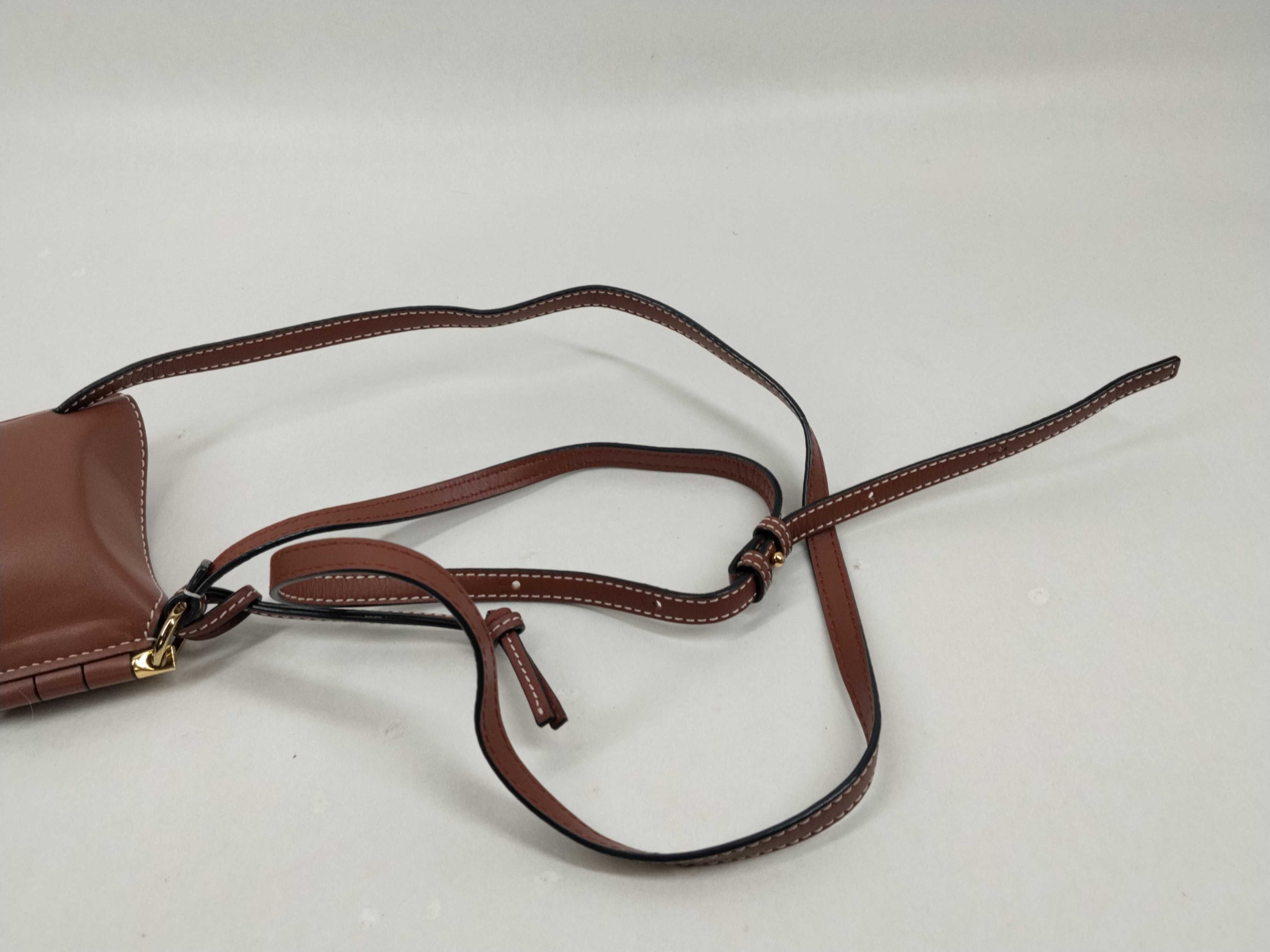Gate Pocket Leather Shoulder Bag, Brown — view 6