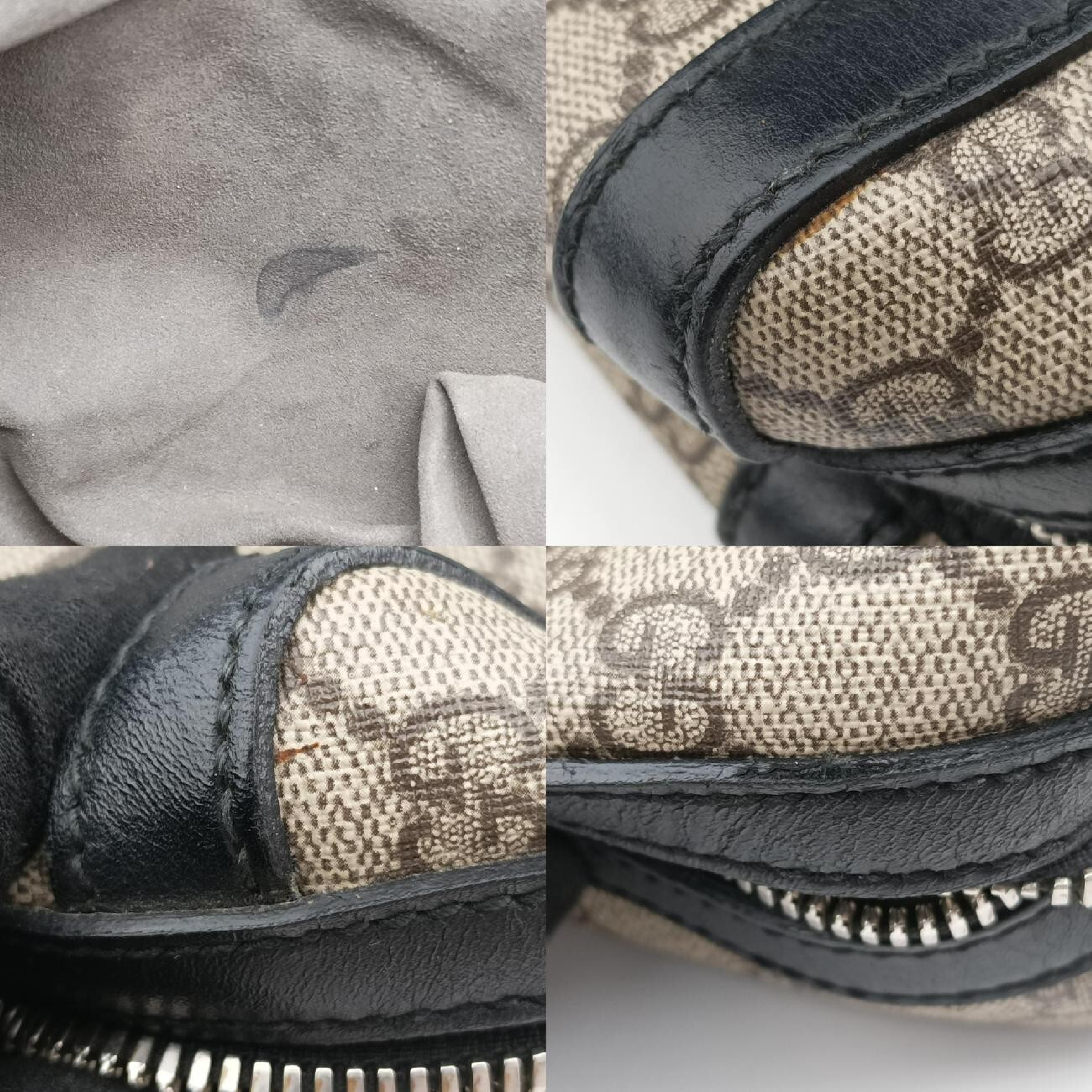 Kaleido Tote Bag, Beige x Black, PVC Coated Canvas x Leather, 406384 E018906419 — view 9