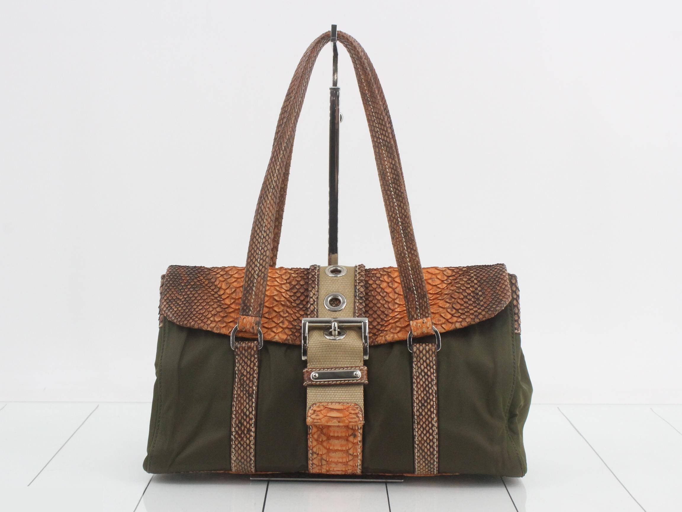 BR2436 Python Leather Shoulder Bag