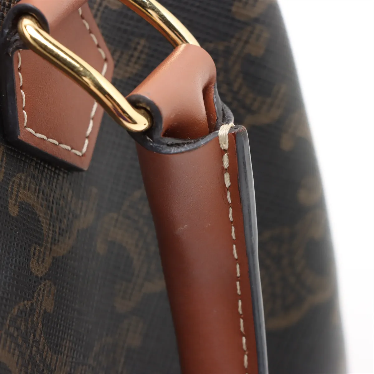 Cuir Triomphe Small Boston PVC 2-Way Handbag, Brown — view 11