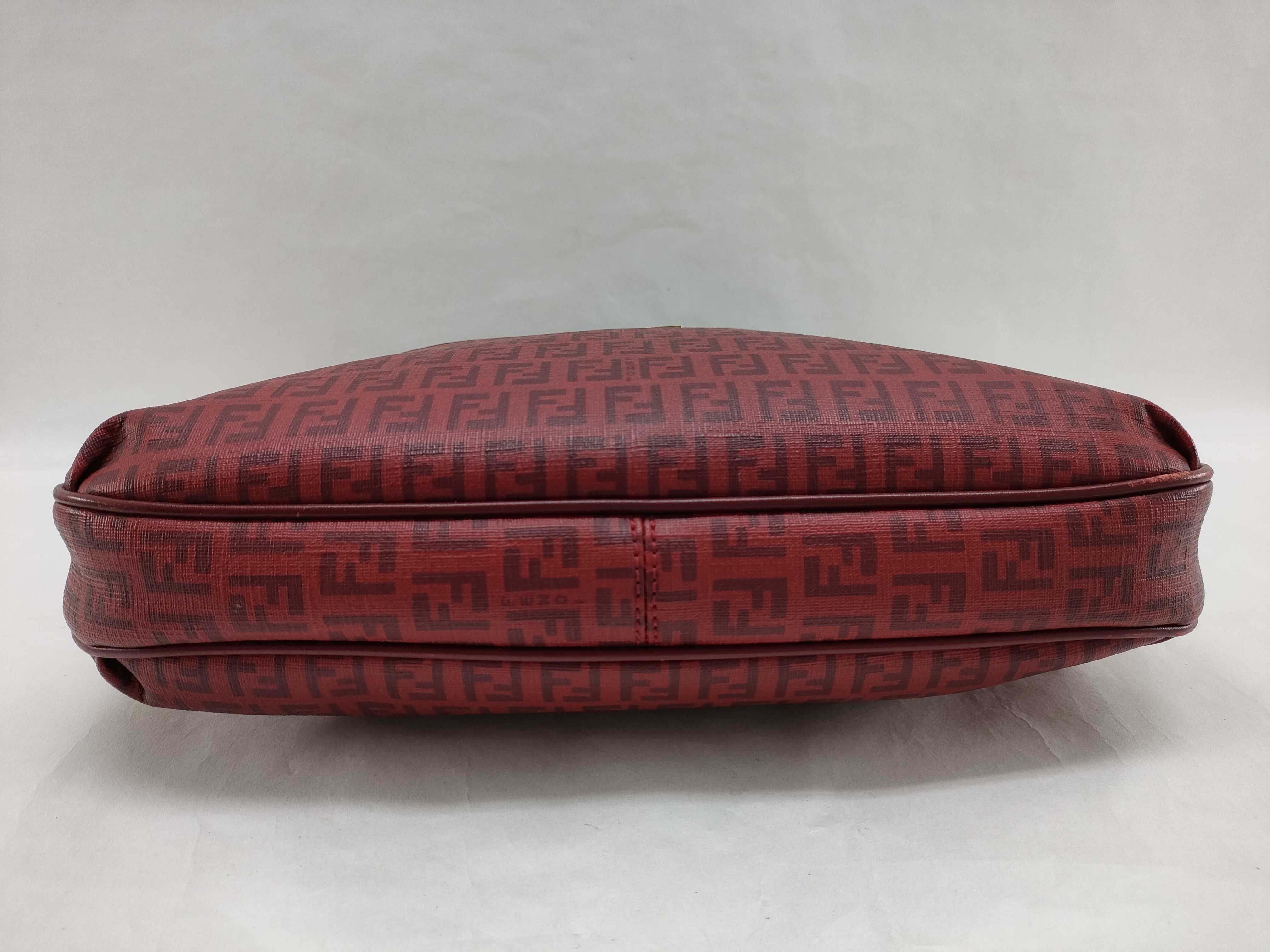 Zucca pattern Fendi Zucchino PVC x Leather Shoulder Bag Red 8BT206 Shoulder Bag — view 8