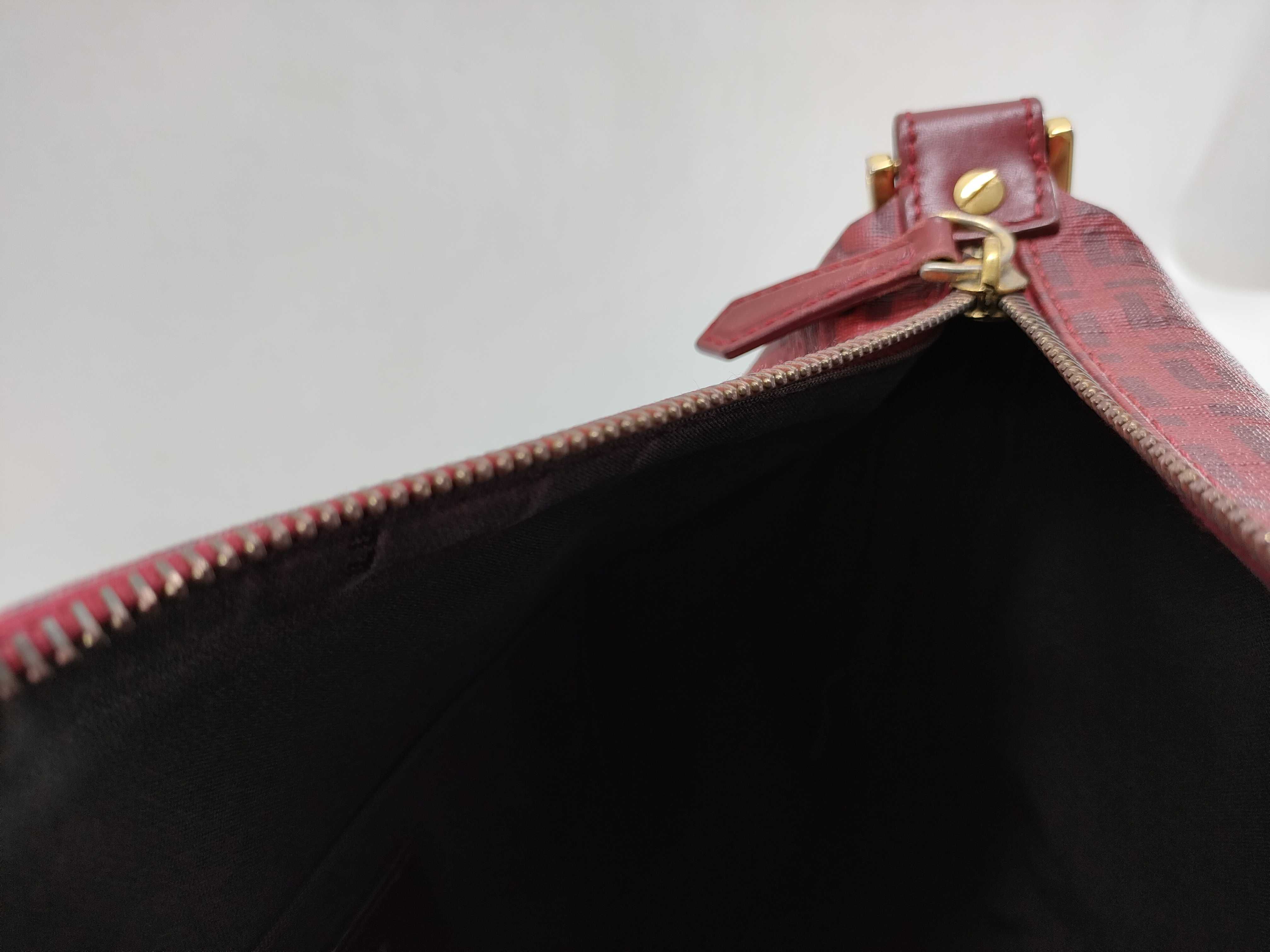 Zucca pattern Fendi Zucchino PVC x Leather Shoulder Bag Red 8BT206 Shoulder Bag — view 9