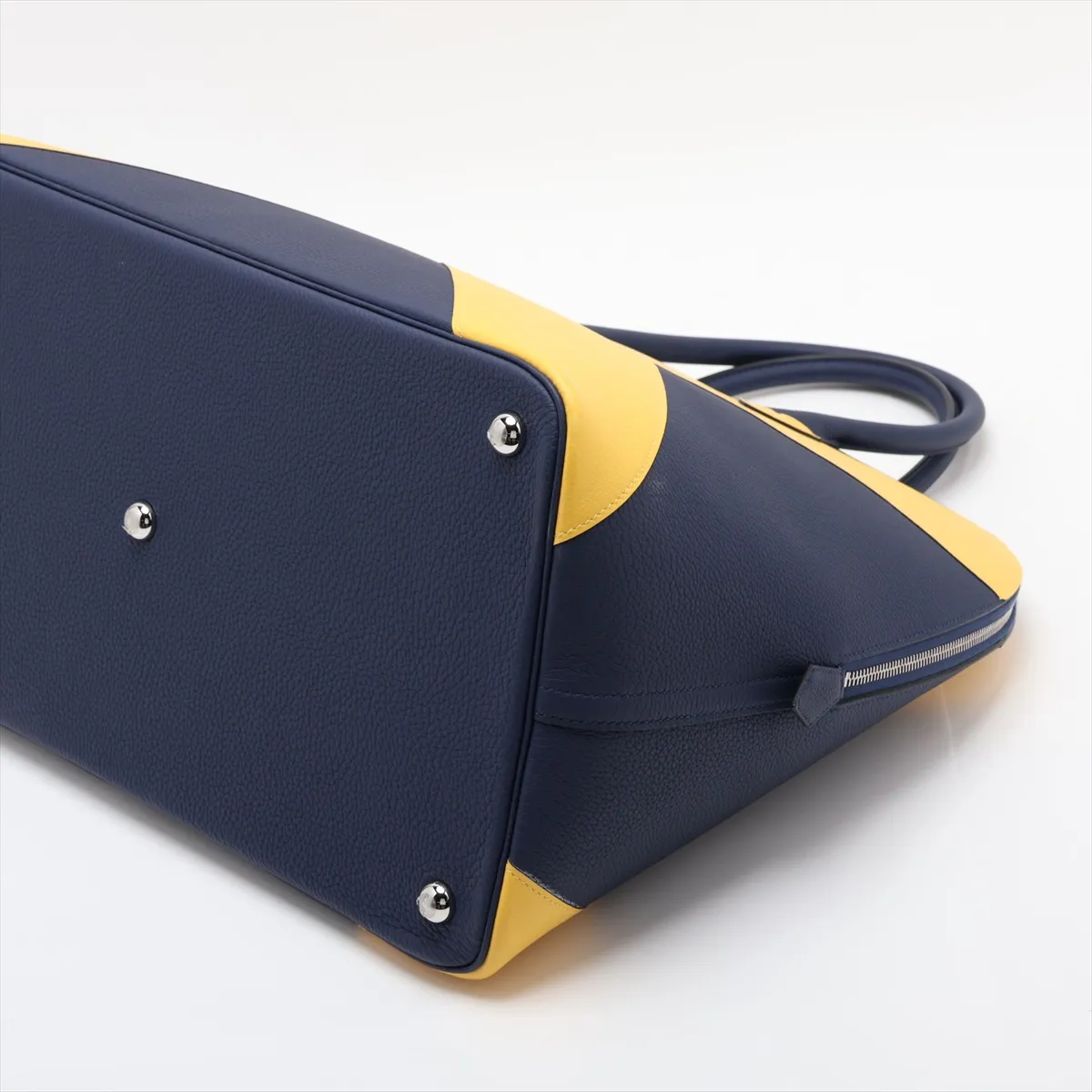[Individually packaged] Hermes Bolide 1923 45 Casaque Togo x Evercolor Blue Saphir x Jaune Naple Silver Hardware B: 2023 — view 3