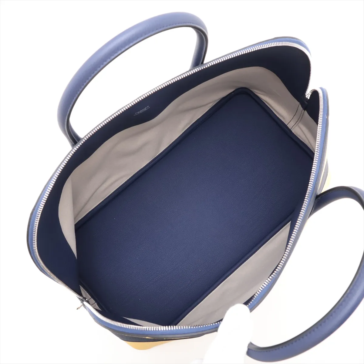 [Individually packaged] Hermes Bolide 1923 45 Casaque Togo x Evercolor Blue Saphir x Jaune Naple Silver Hardware B: 2023 — view 7