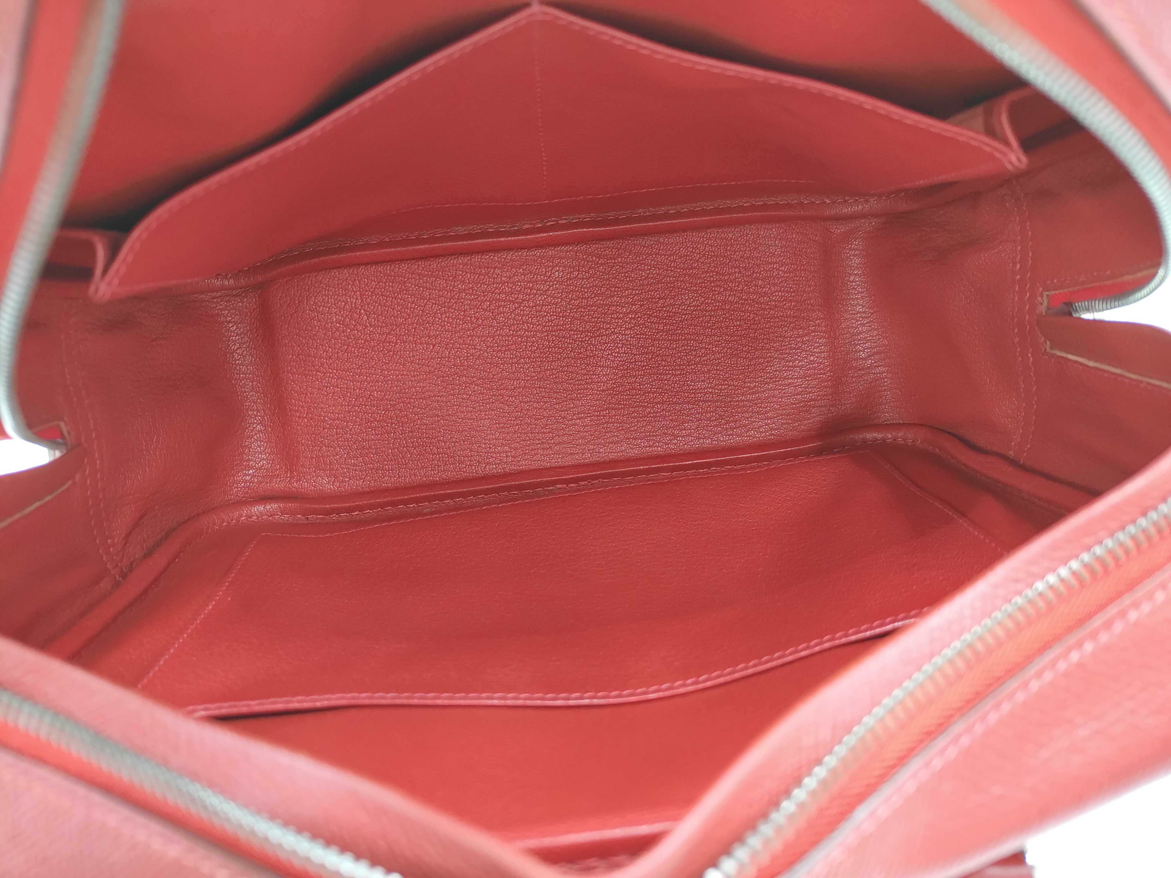 Plume 28 Courchevel Rouge Vif Handbag ( G stamp) — view 9
