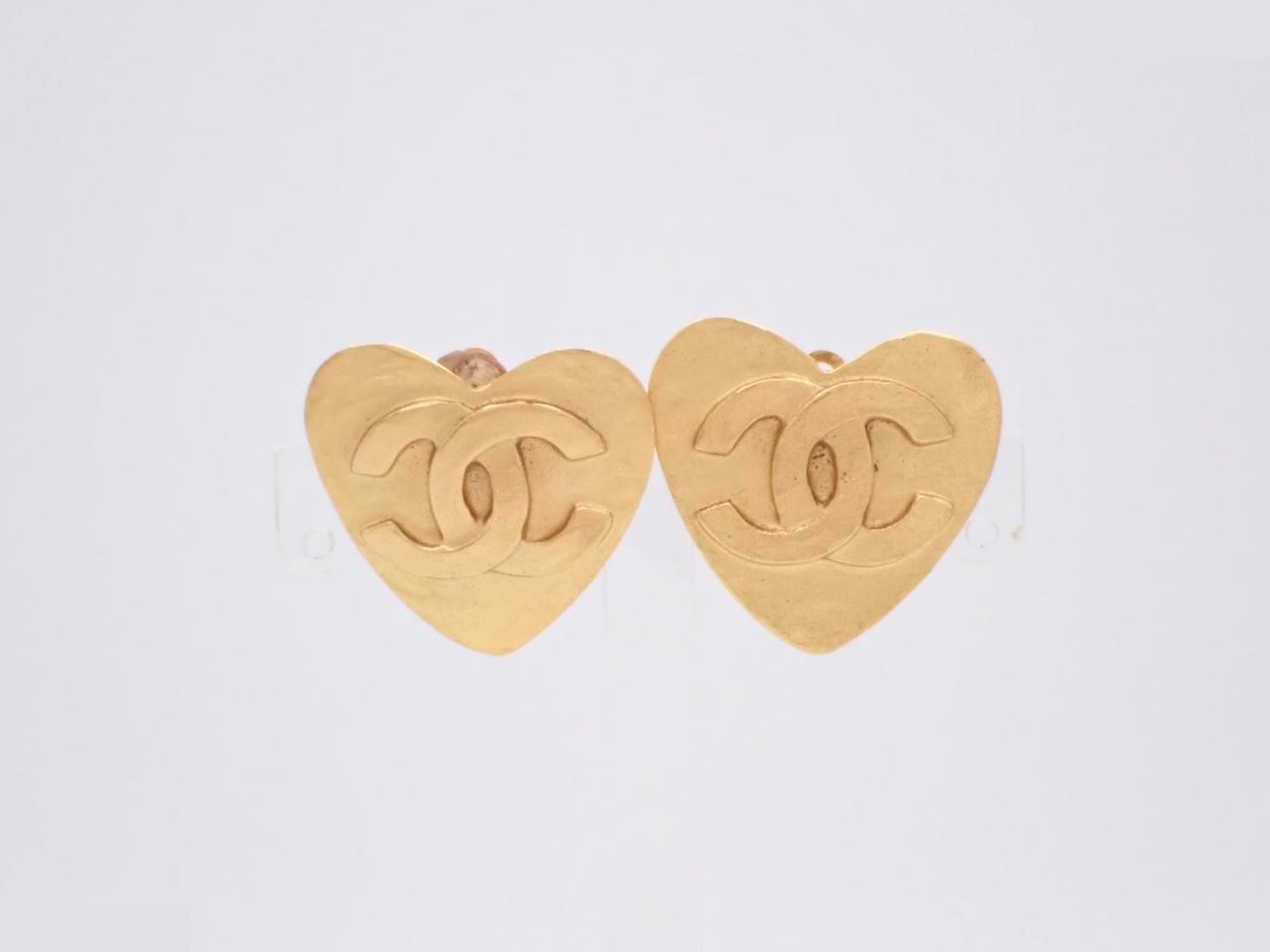 95P Coco Heart Earrings, Gold, with Box