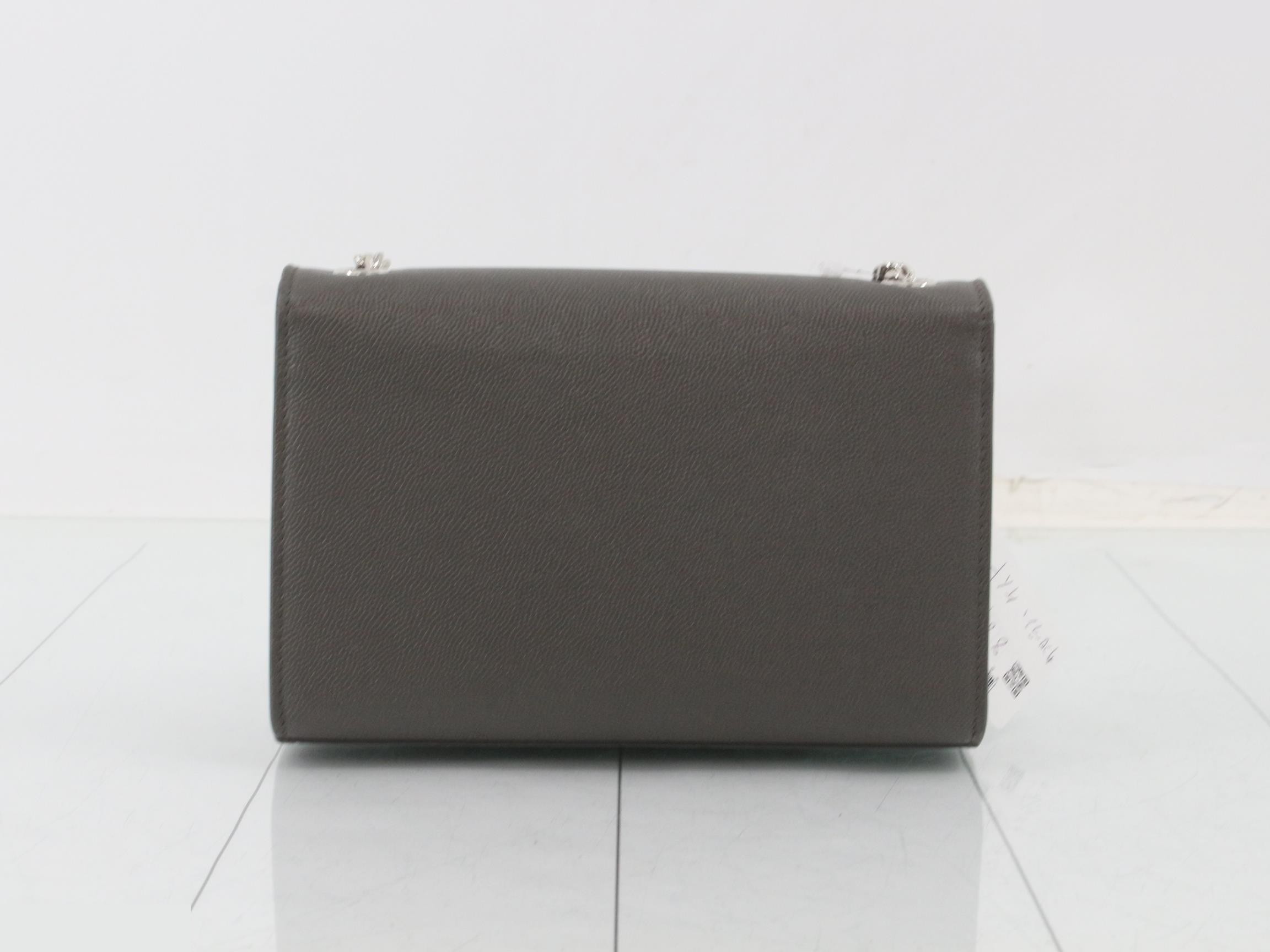 Classic Kate Leather Chain Shoulder Bag, Gray — view 2