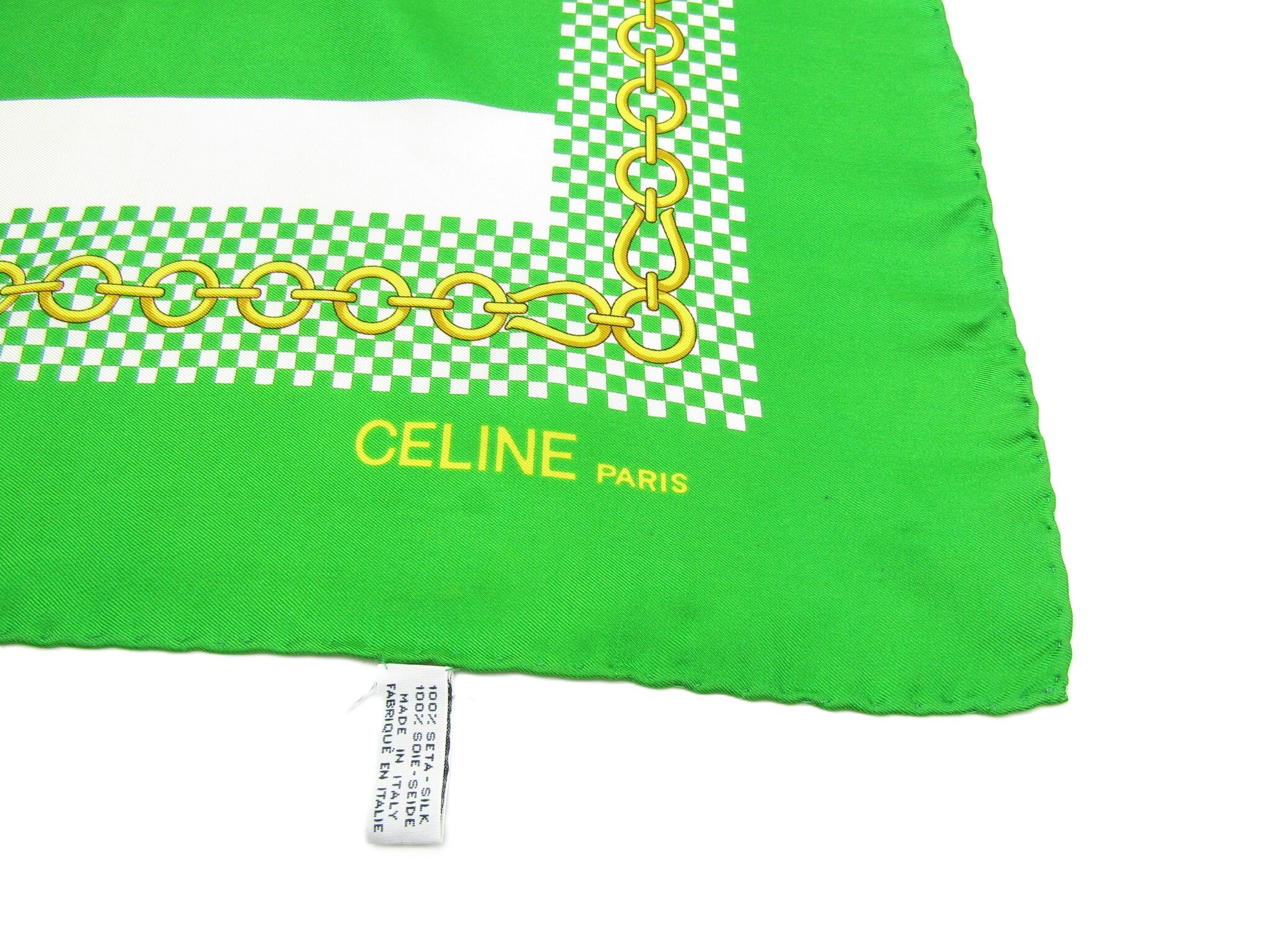 Vintage Silk Scarf, Green, Other Accessories — view 3