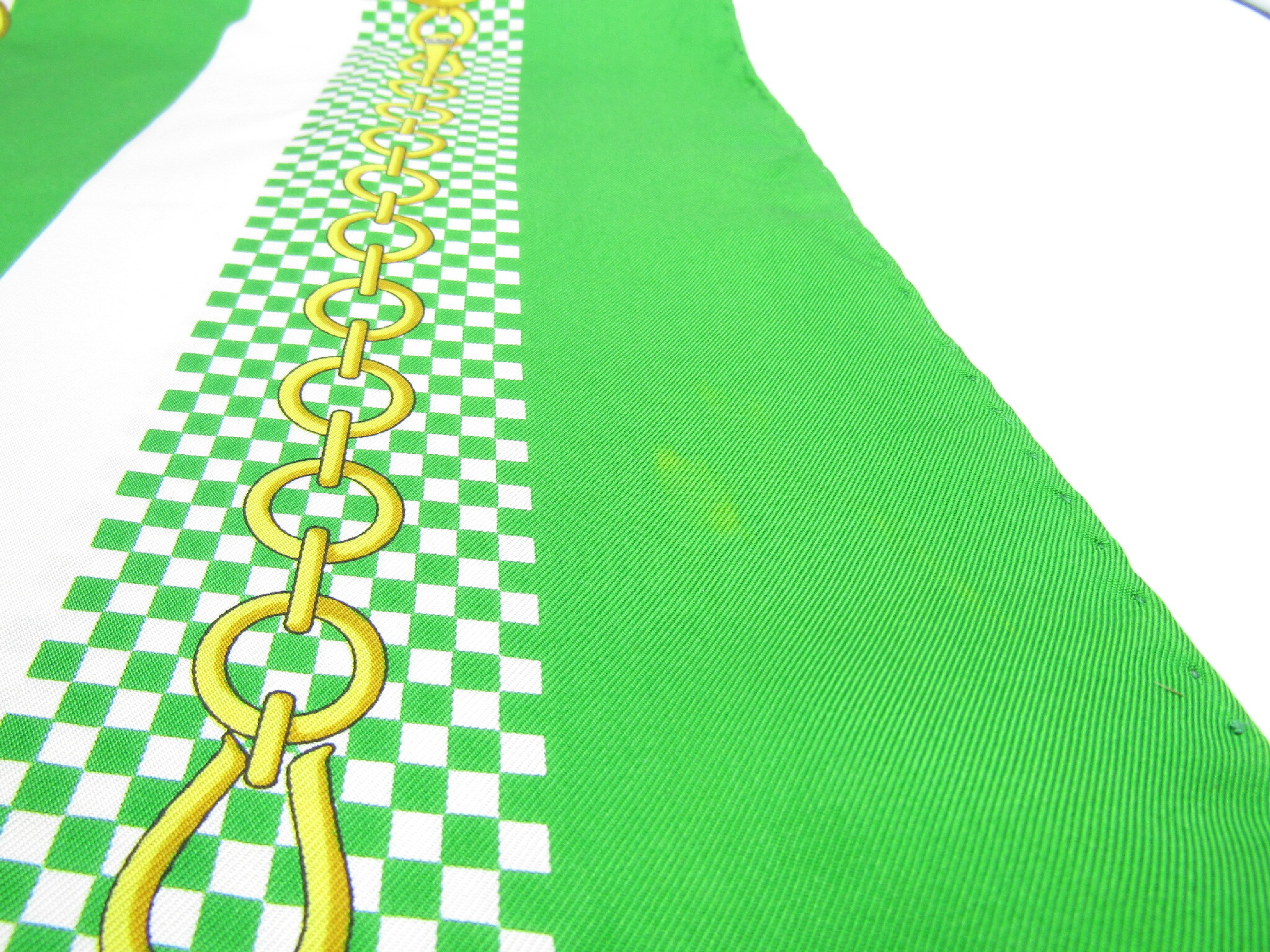 Vintage Silk Scarf, Green, Other Accessories — view 4