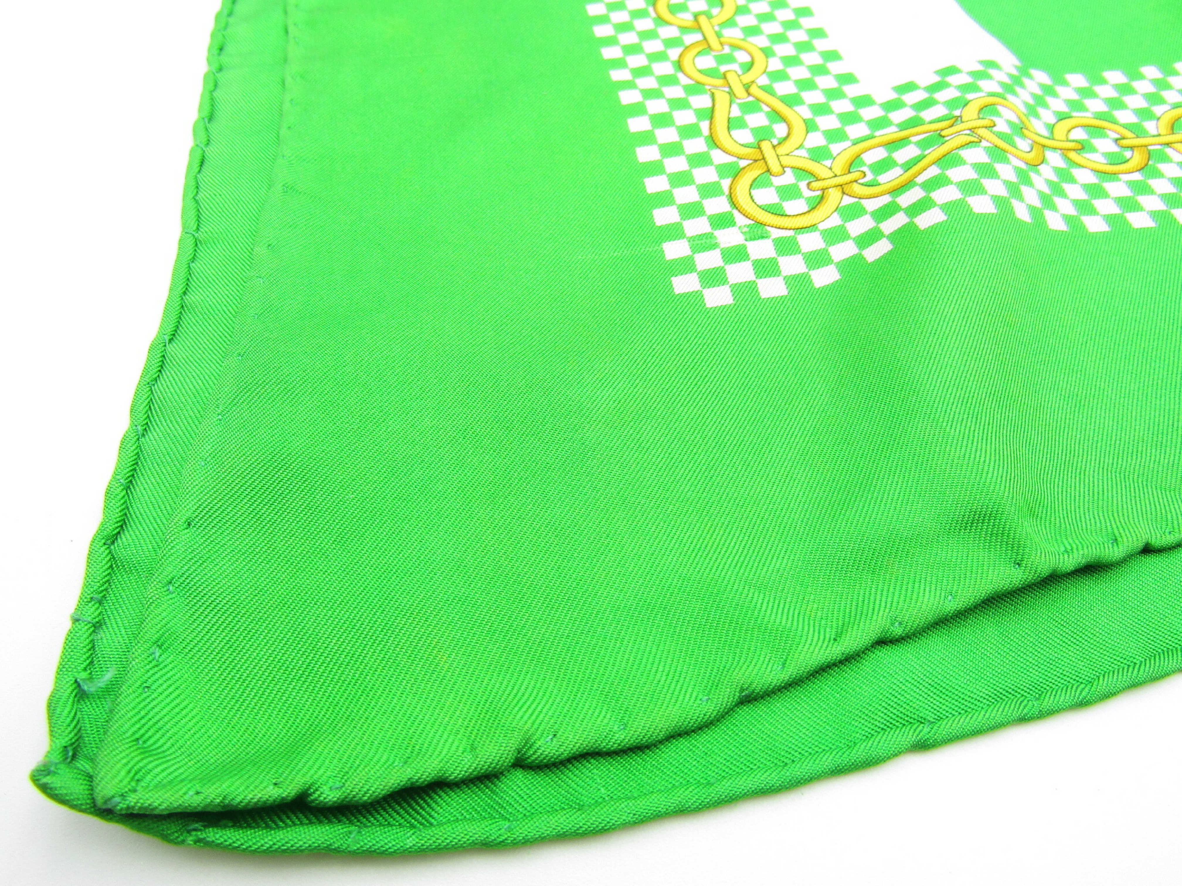 Vintage Silk Scarf, Green, Other Accessories — view 5