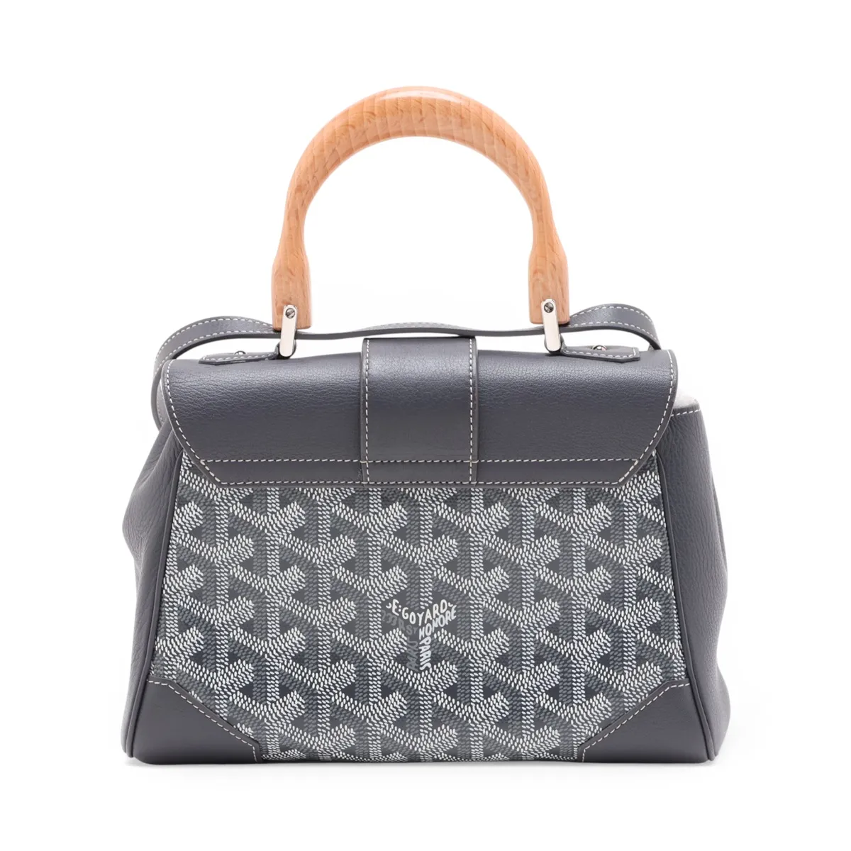 Saigon Mini PVC x Leather 2-Way Handbag, Gray — view 2