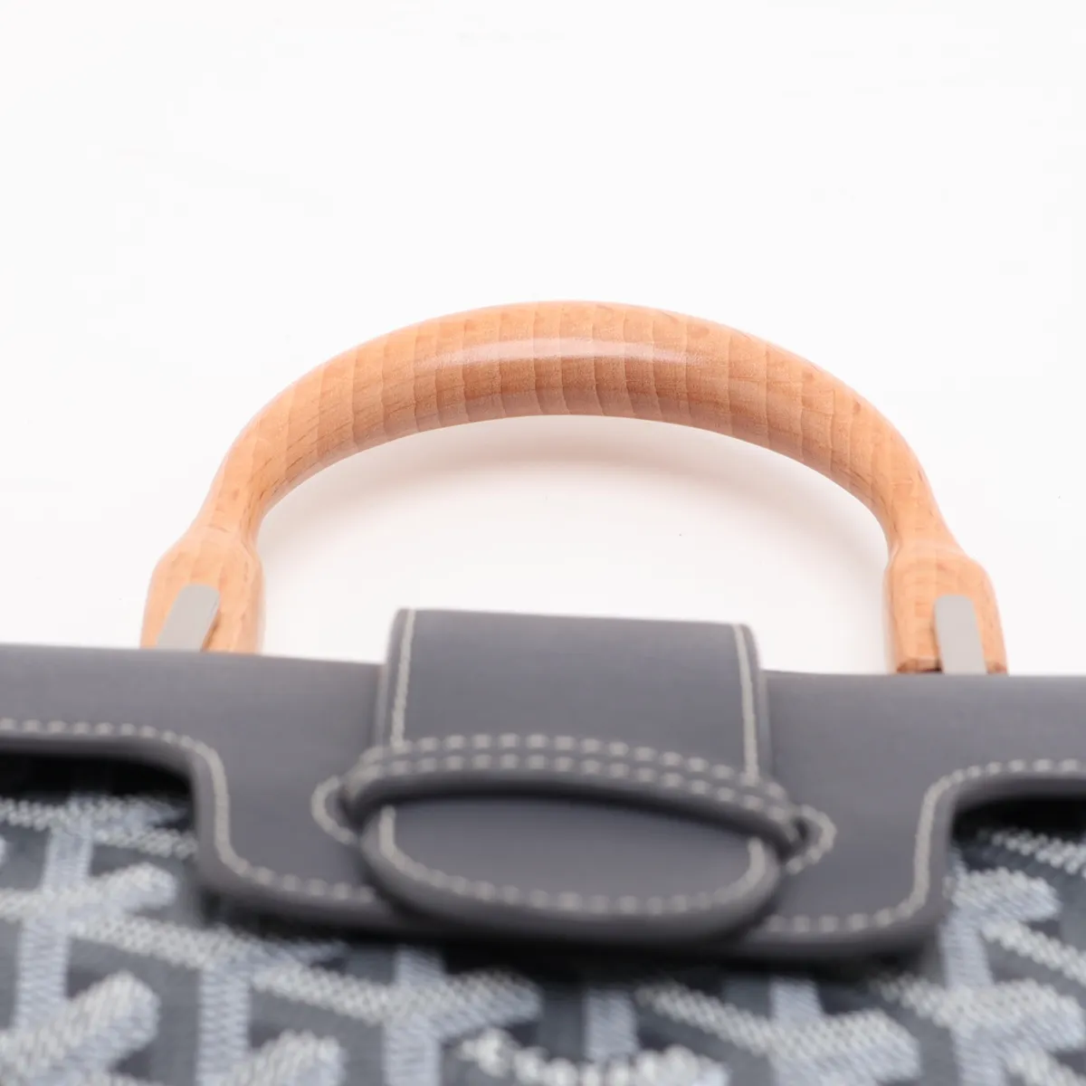 Saigon Mini PVC x Leather 2-Way Handbag, Gray — view 6