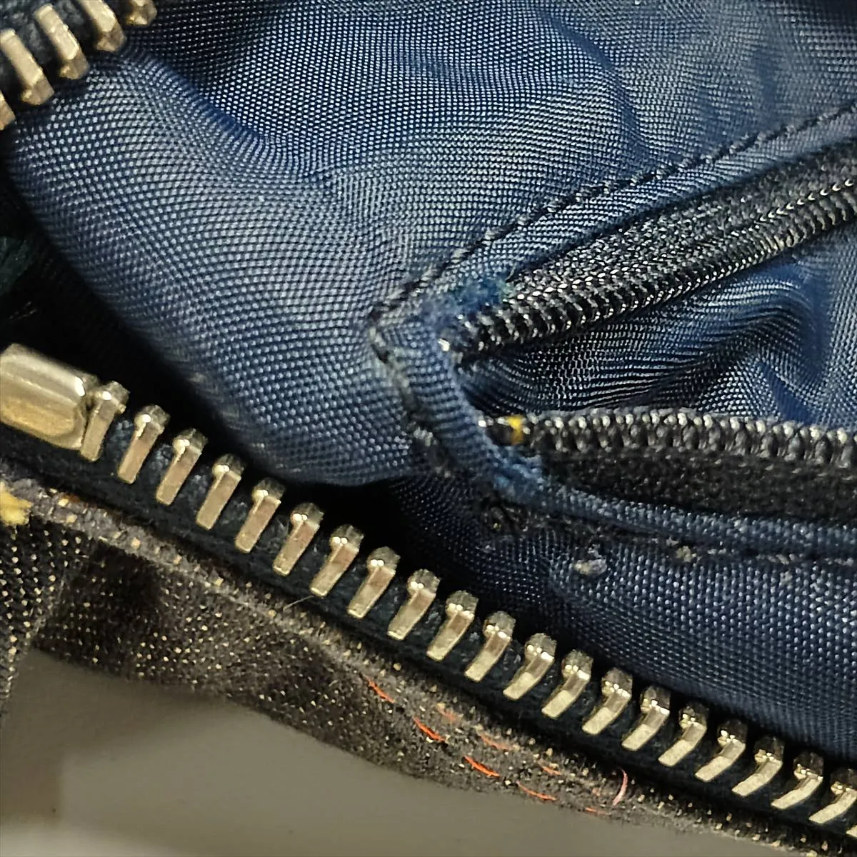 Trotter Flightline Canvas x Leather Shoulder Bag Navy x Black x Orange — view 14