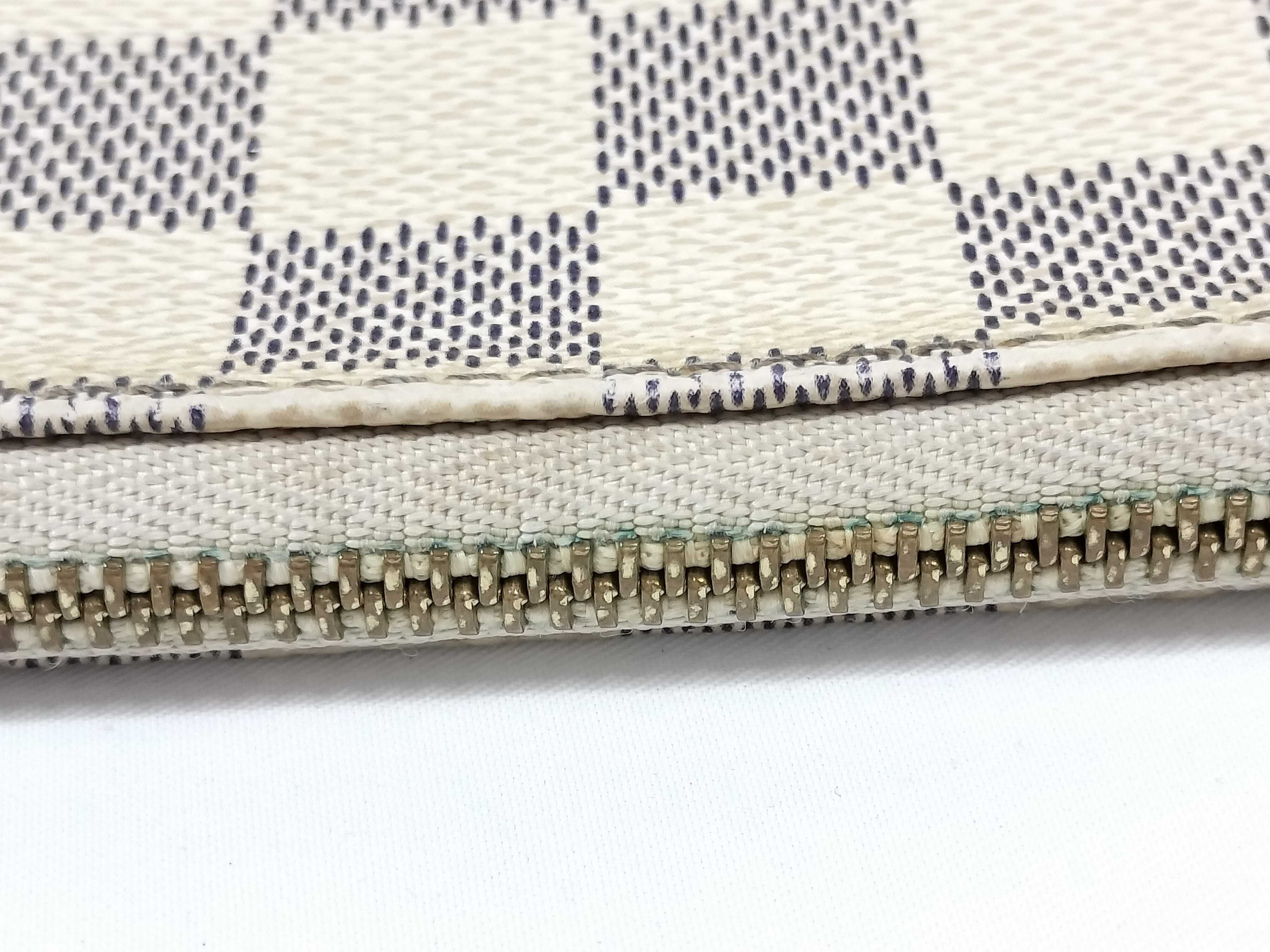 Damier Azur N58010 Mini Pochette Accessoires (Interior stains present) Handbag — view 6