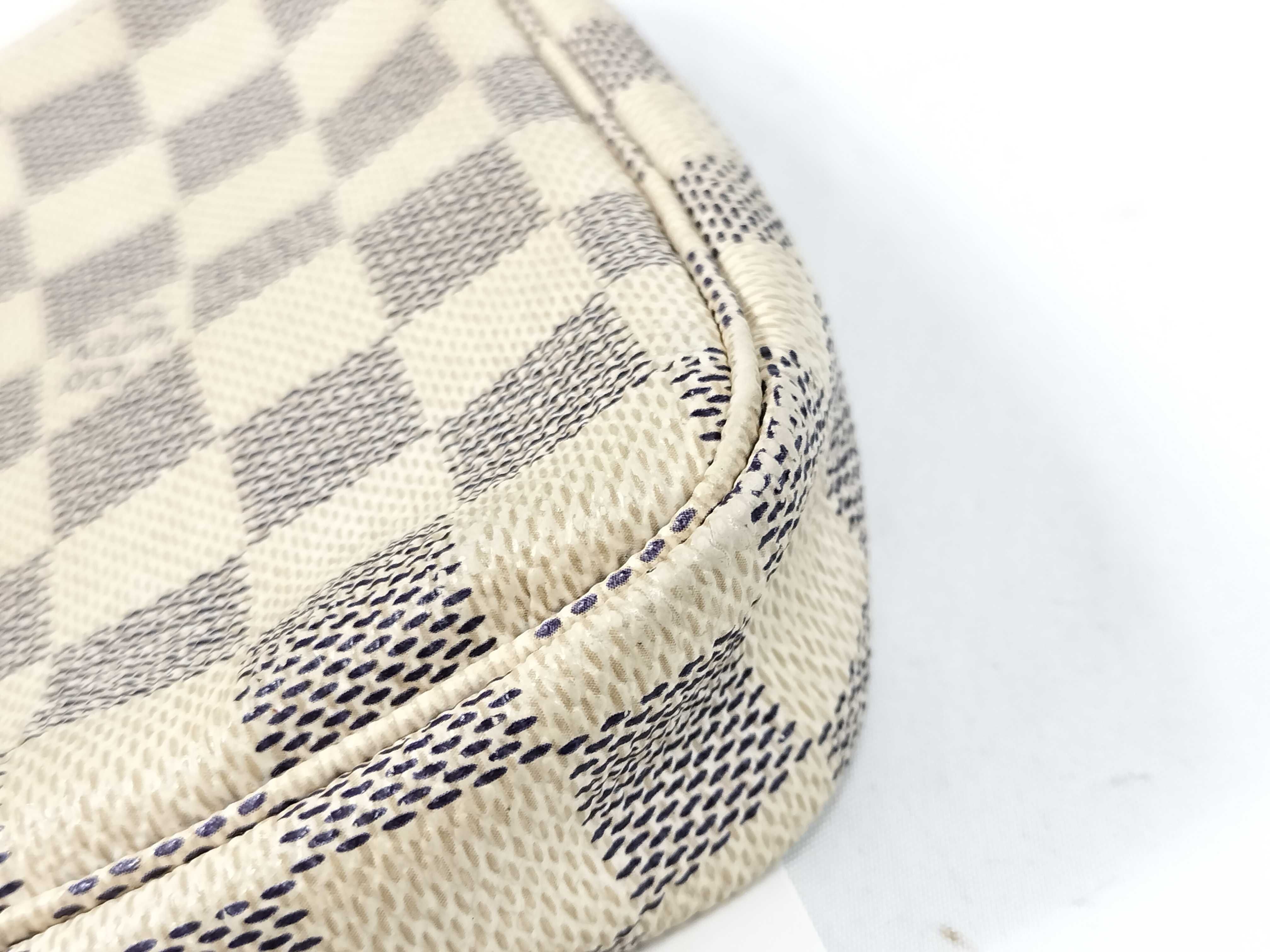 Damier Azur N58010 Mini Pochette Accessoires (Interior stains present) Handbag — view 7