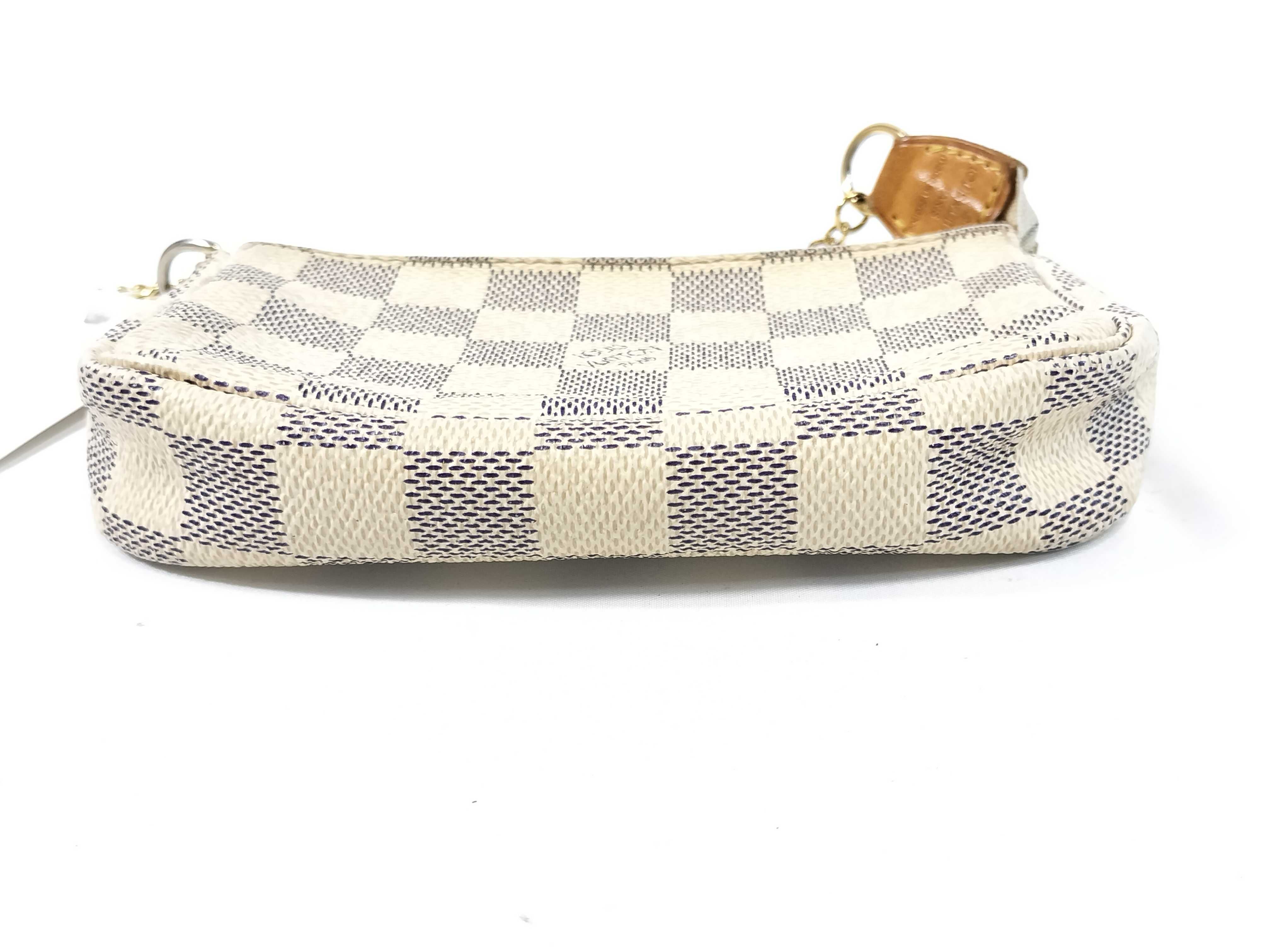 Damier Azur N58010 Mini Pochette Accessoires (Interior stains present) Handbag — view 8