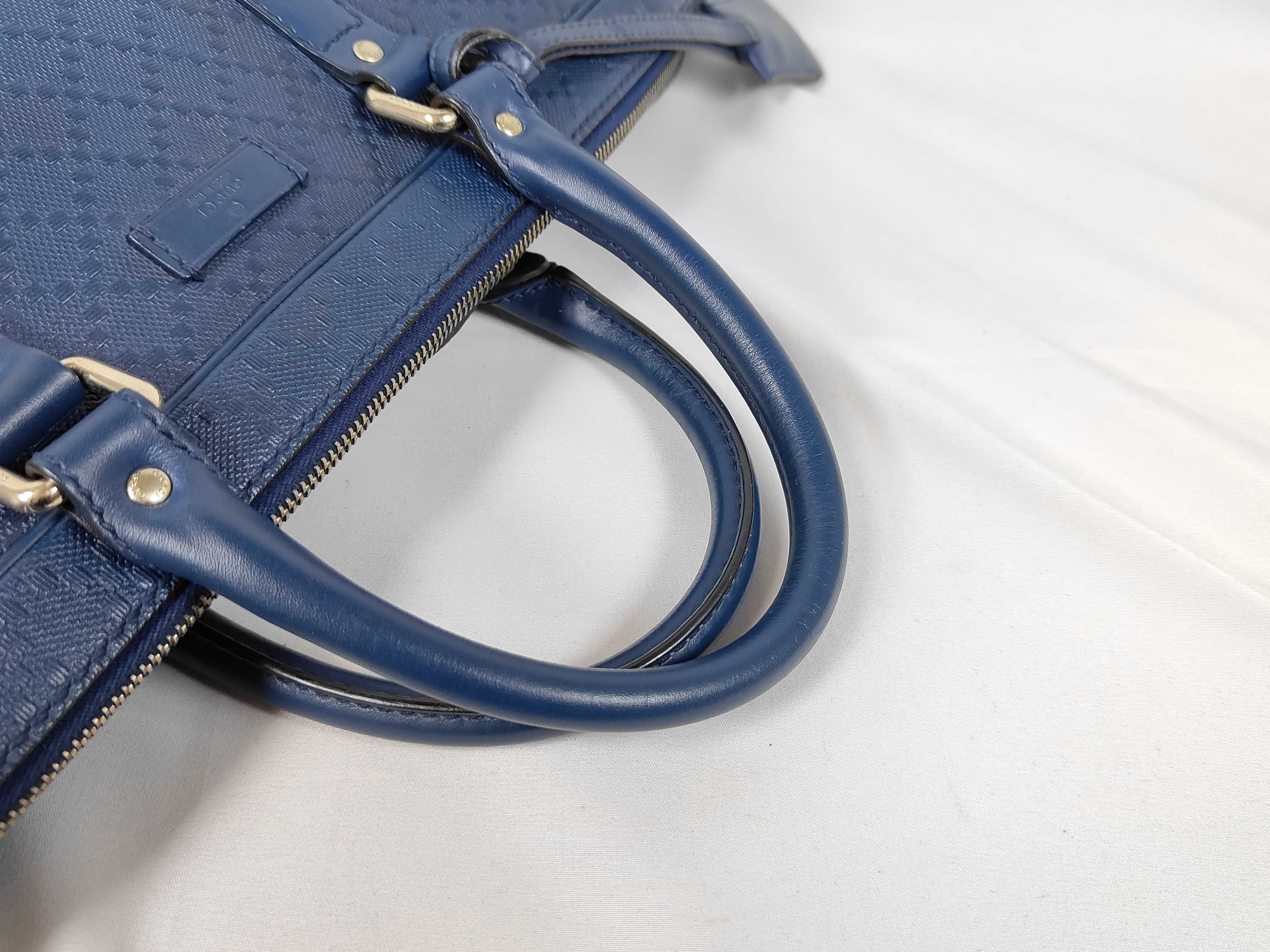 Diamante Leather 2-Way Business Bag, Navy — view 3
