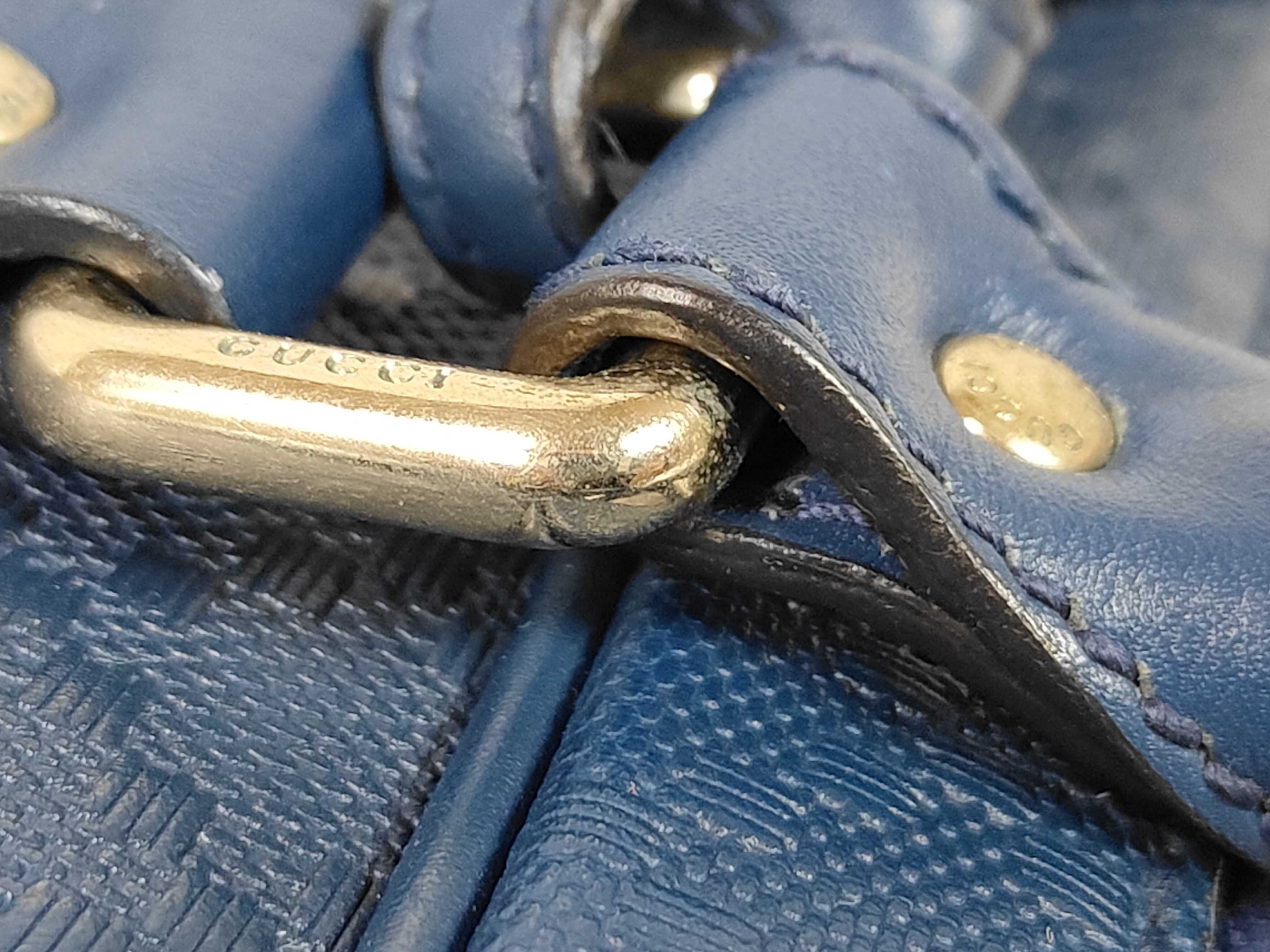 Diamante Leather 2-Way Business Bag, Navy — view 5