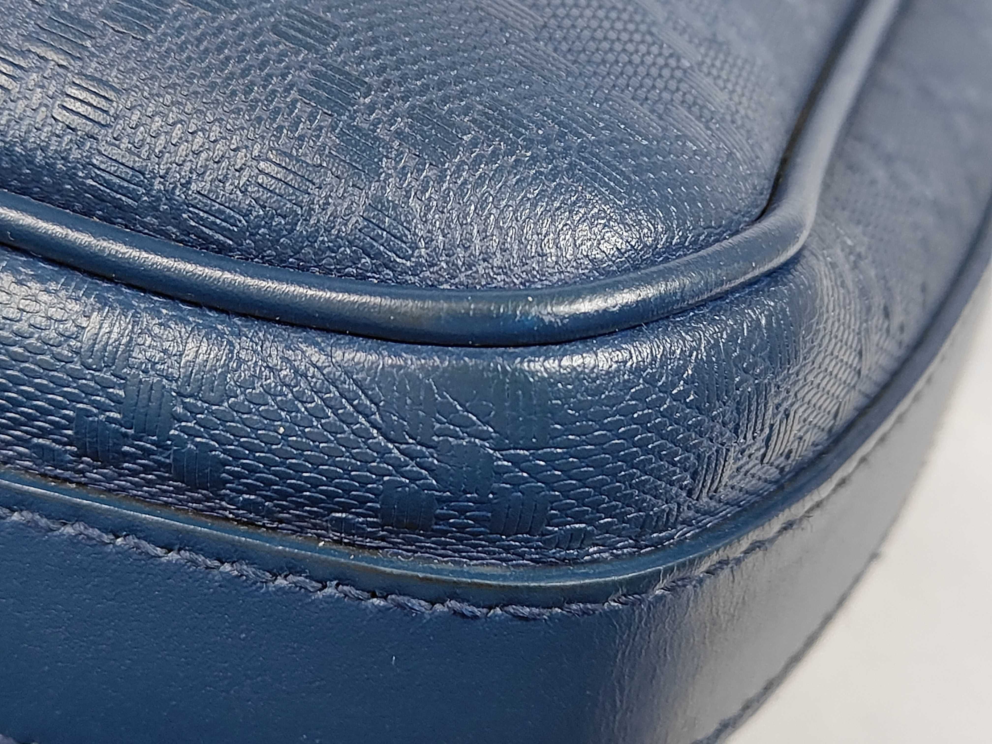 Diamante Leather 2-Way Business Bag, Navy — view 7