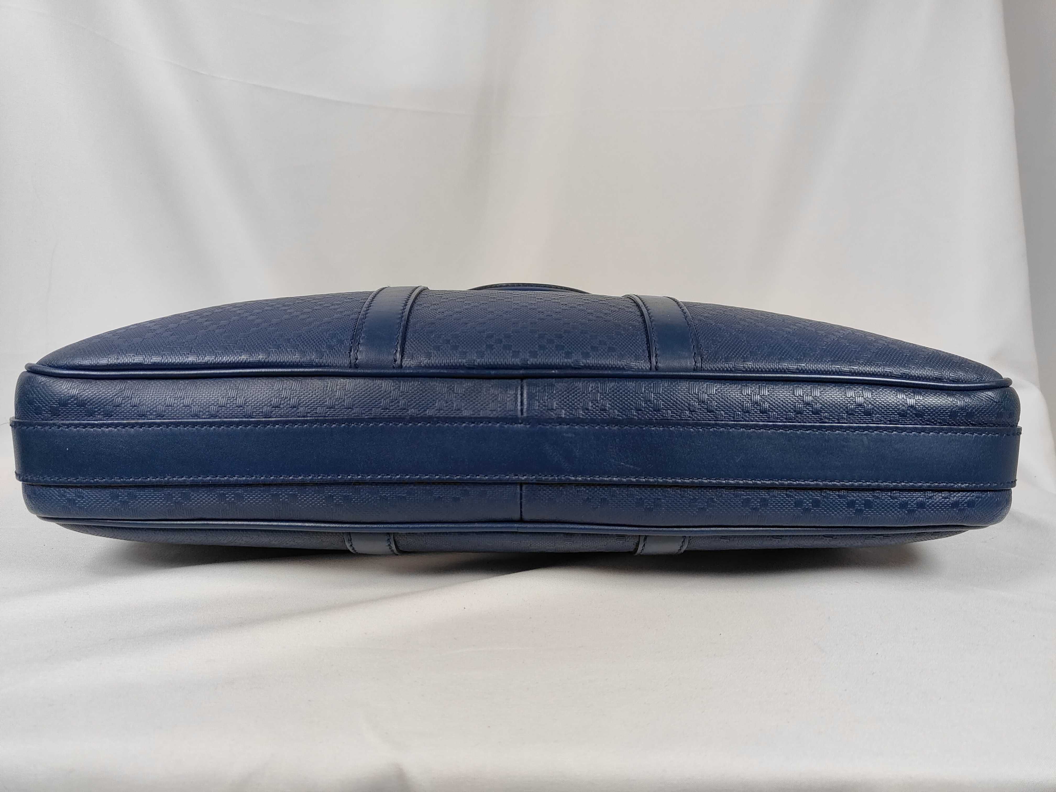 Diamante Leather 2-Way Business Bag, Navy — view 8