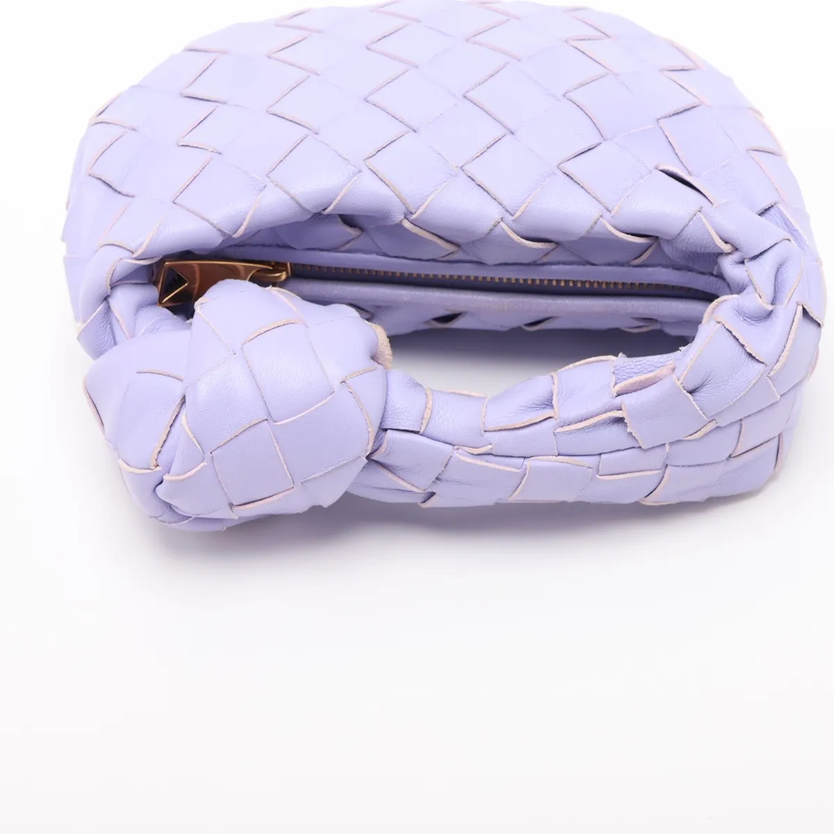 Intrecciato Mini Jodie Leather Handbag, Purple — view 5