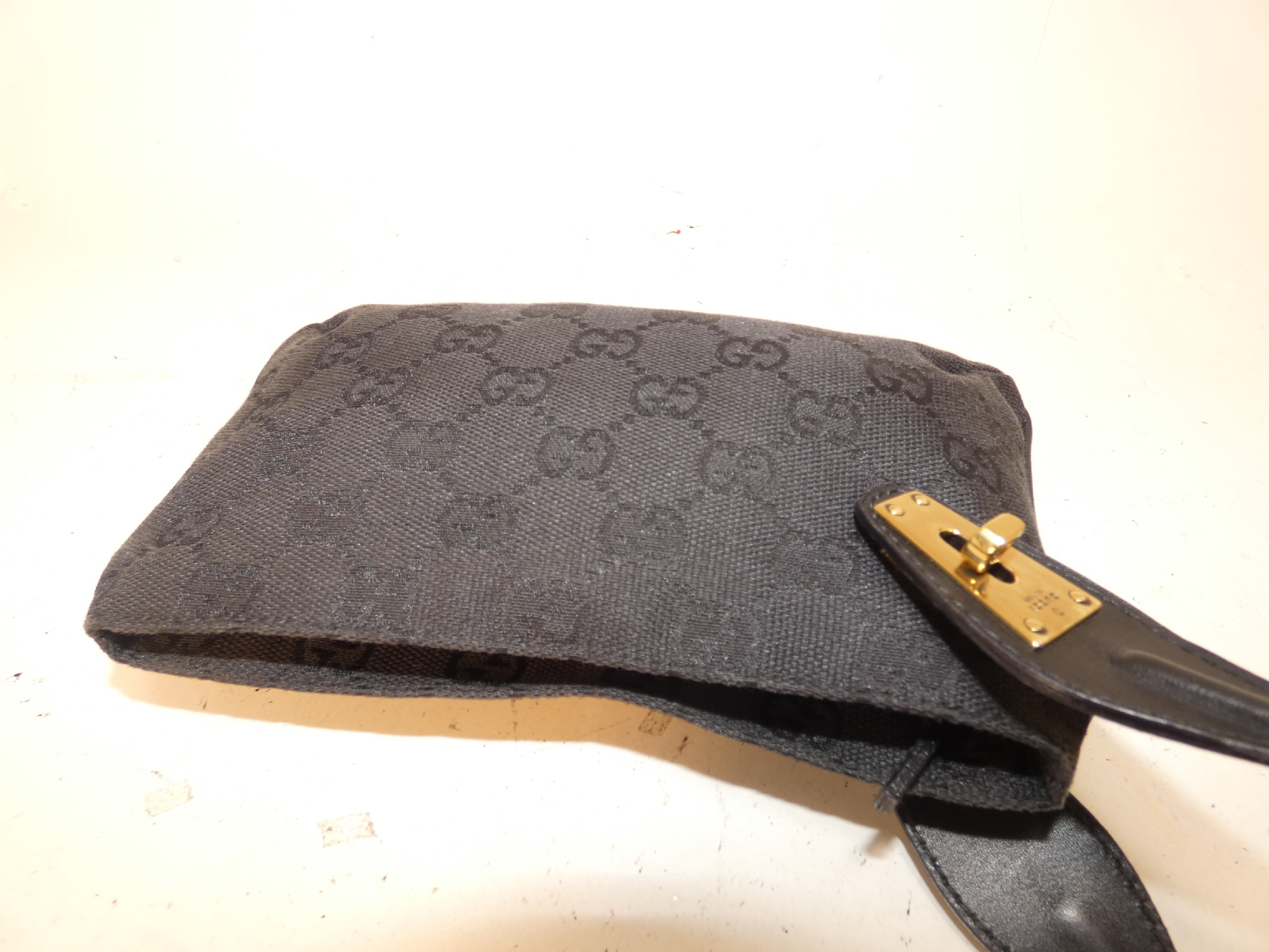 GG Canvas Black Turnlock Pouch — view 3