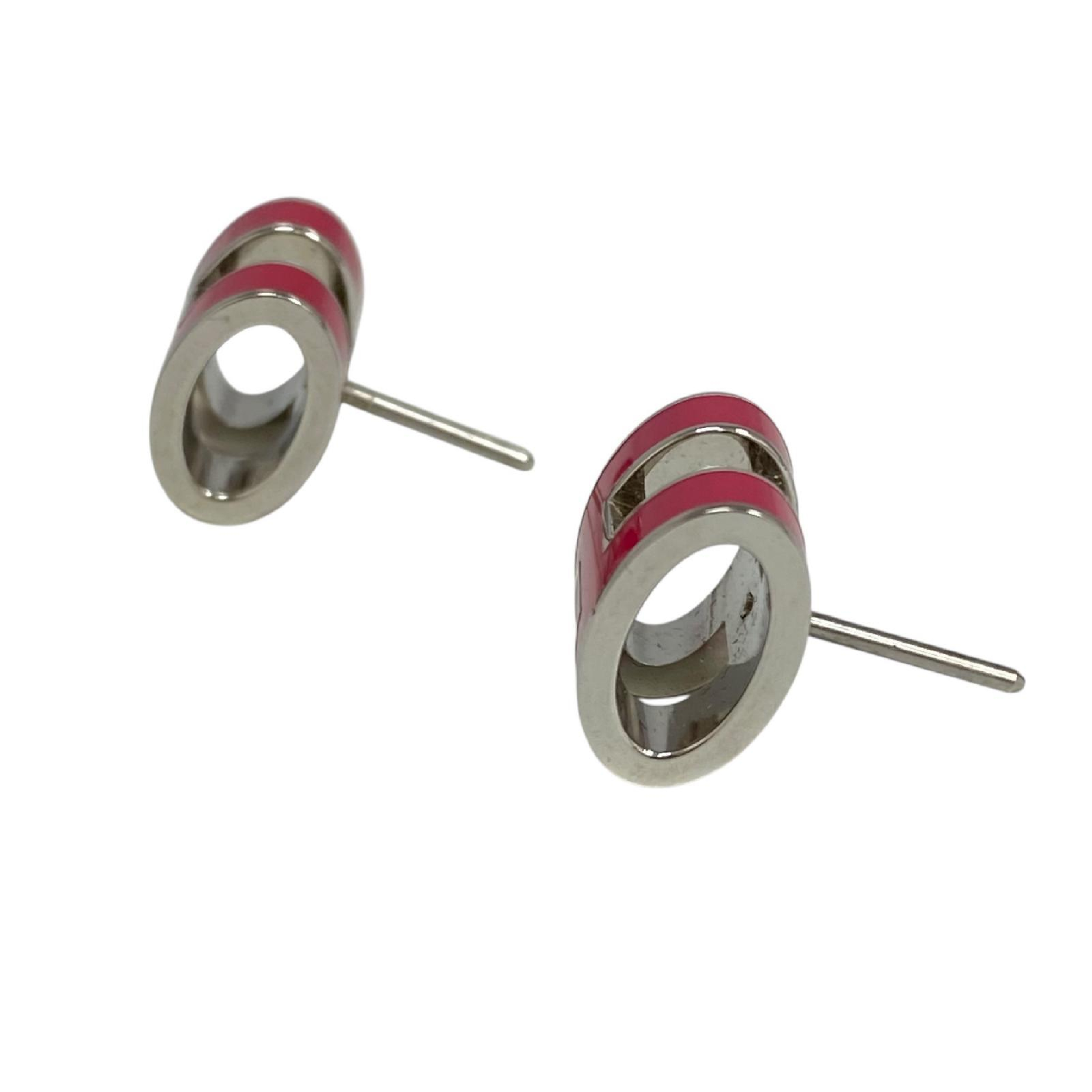【*Shipped from: Hong Kong*】HERMES ( ) Pink Palladium Plated Metal Pop H Earrings — view 6