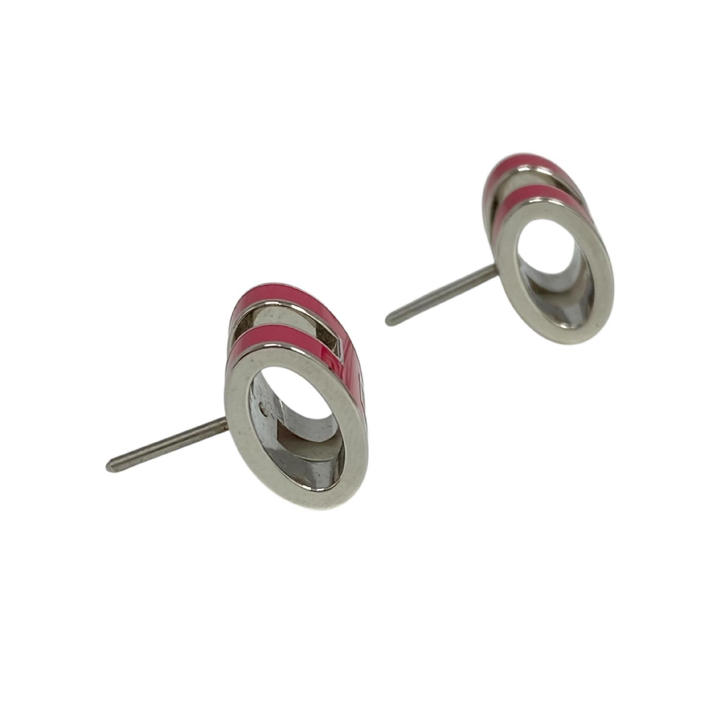 【*Shipped from: Hong Kong*】HERMES ( ) Pink Palladium Plated Metal Pop H Earrings — view 7